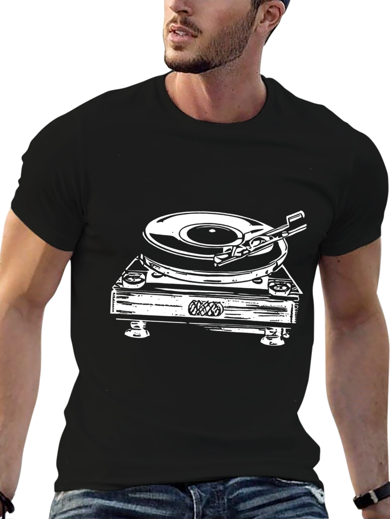 Turntable Graphic Tee - Black DJ Shirt