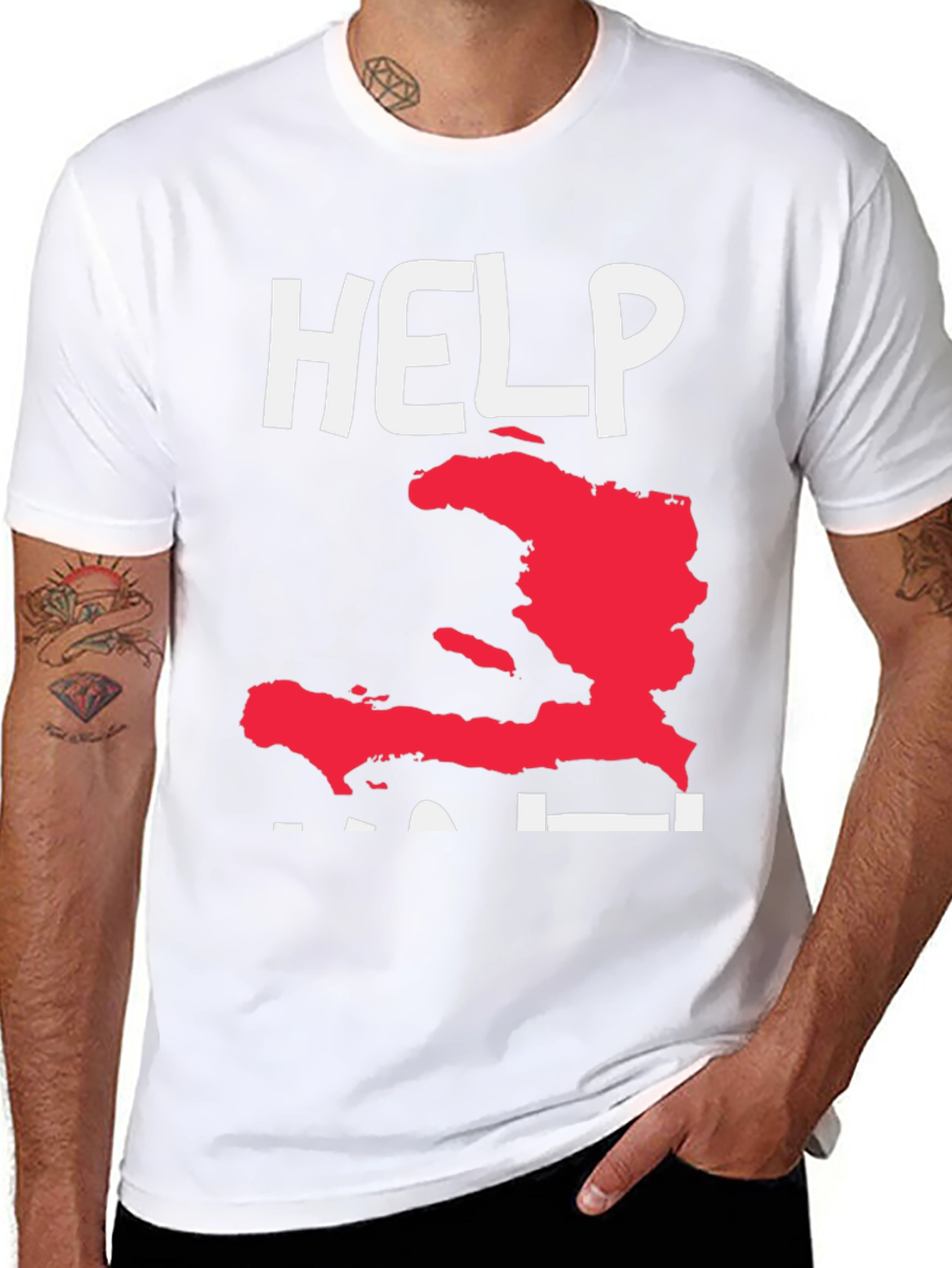 Help Haiti T-Shirt Black Tee with Graphic