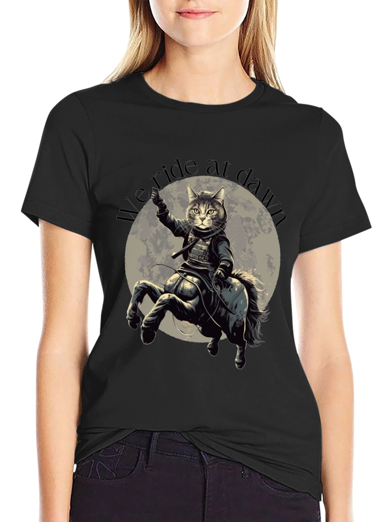We Ride at Dawn Cat Centaur Graphic T-Shirt