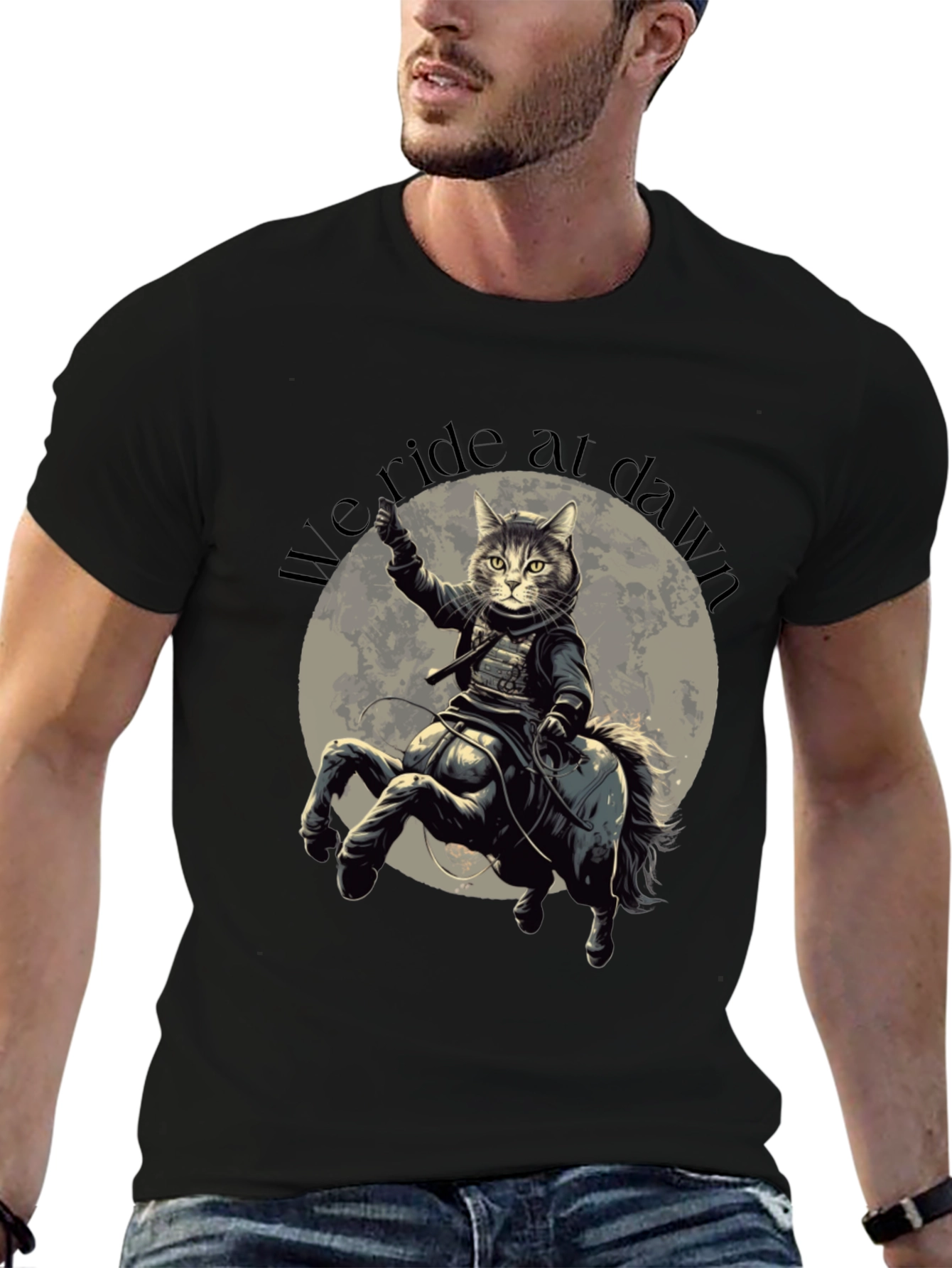 We Ride at Dawn Cat Centaur Graphic T-Shirt