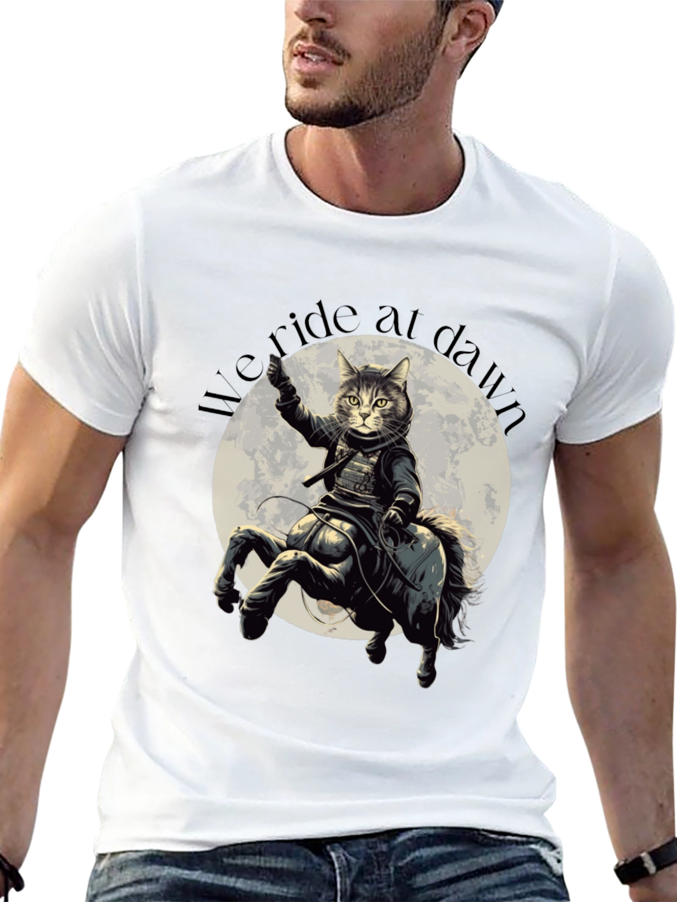 We Ride at Dawn Cat Centaur Graphic T-Shirt