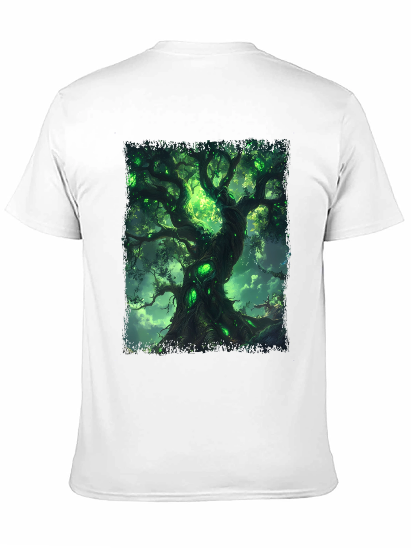 Mystic Green Tree Graphic Tee - Fantasy Inspired Design