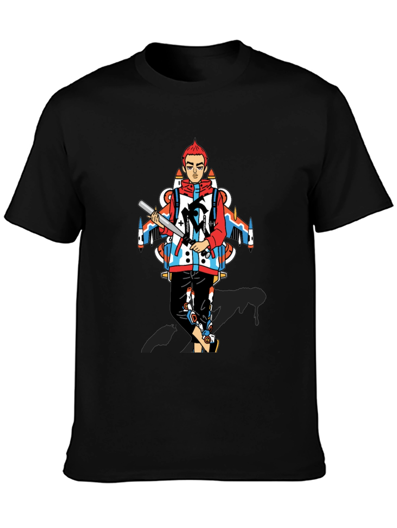Edgy Graphic Print Crew Neck T-Shirt