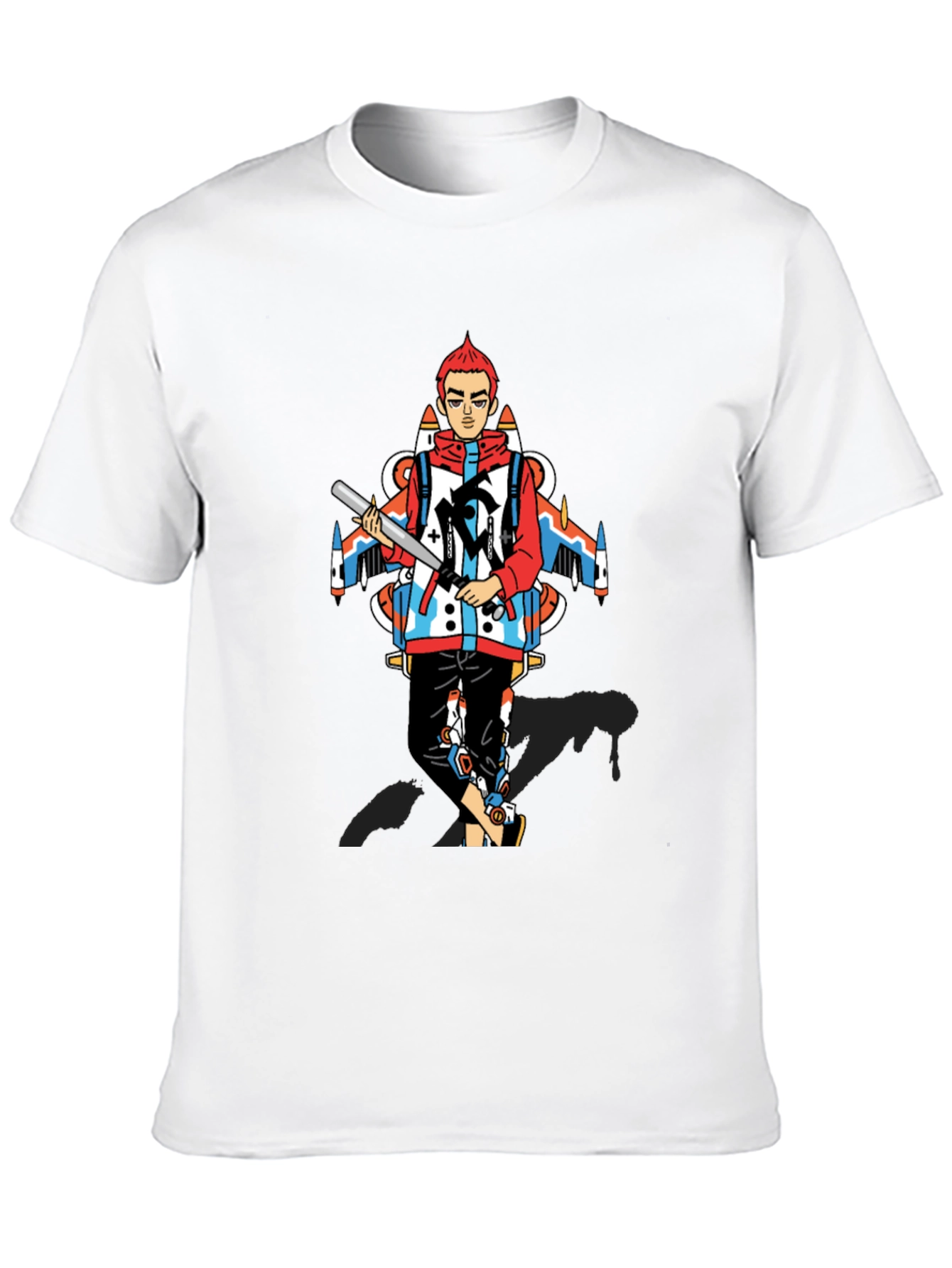 Edgy Graphic Print Crew Neck T-Shirt