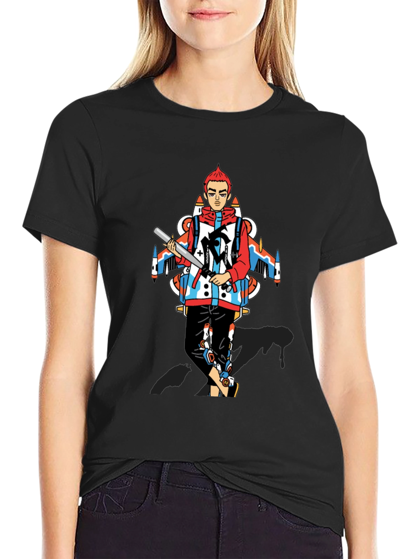 Edgy Graphic Print Crew Neck T-Shirt