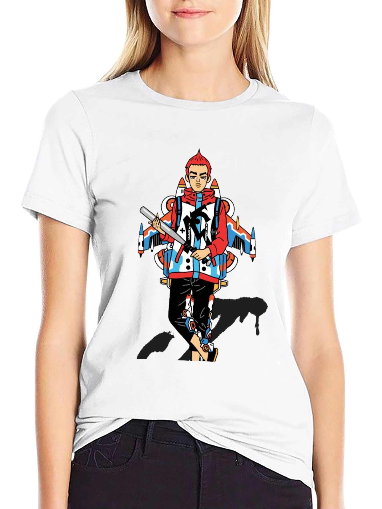 Edgy Graphic Print Crew Neck T-Shirt