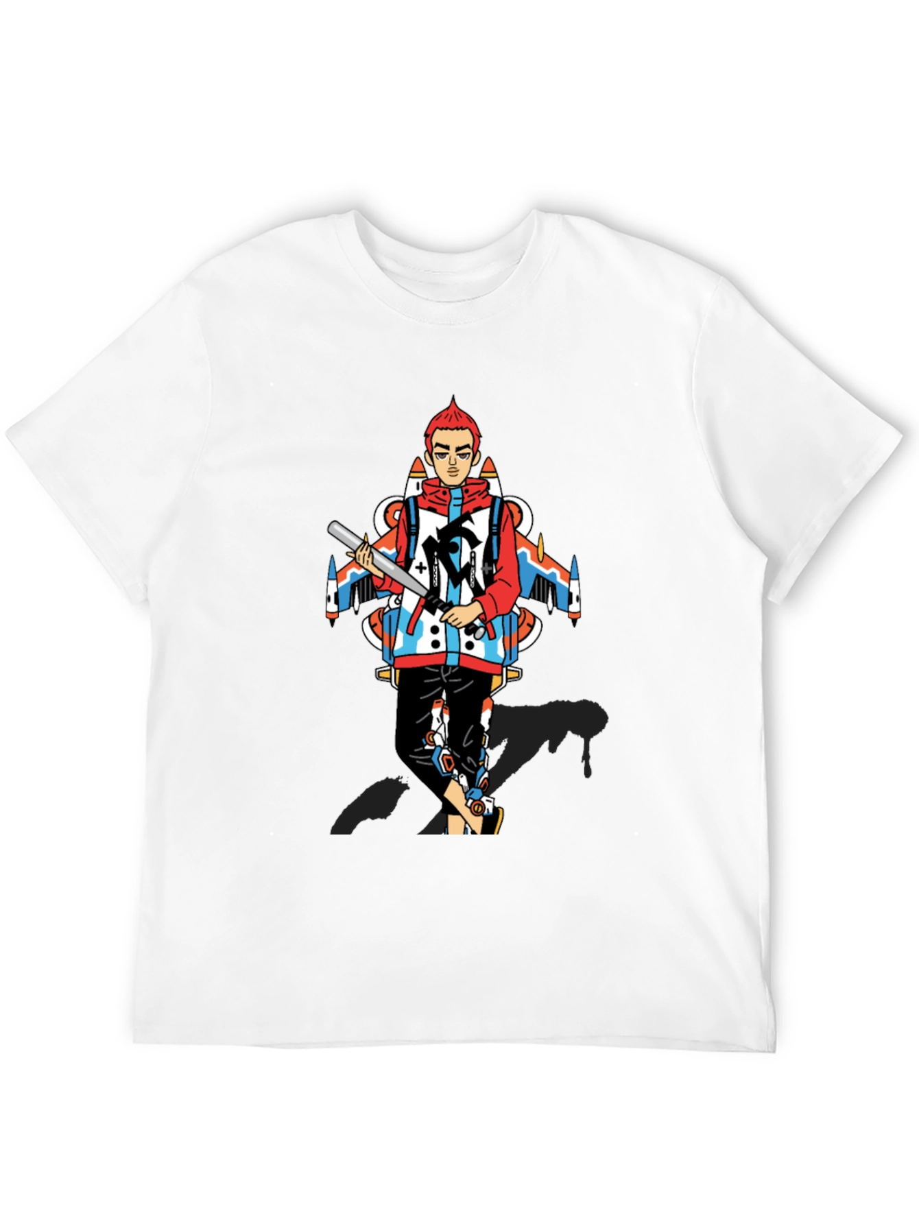 Edgy Graphic Print Crew Neck T-Shirt