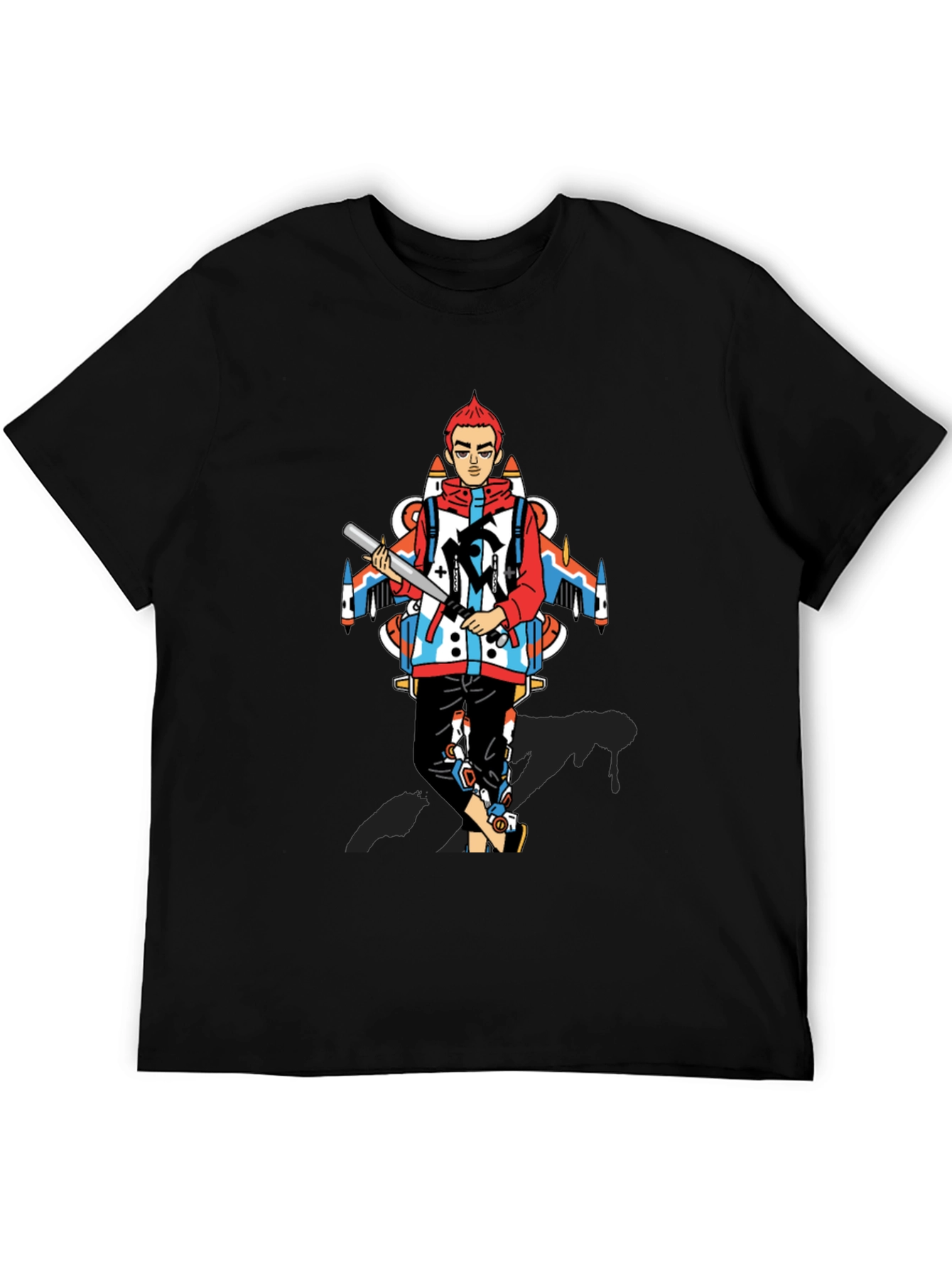 Edgy Graphic Print Crew Neck T-Shirt