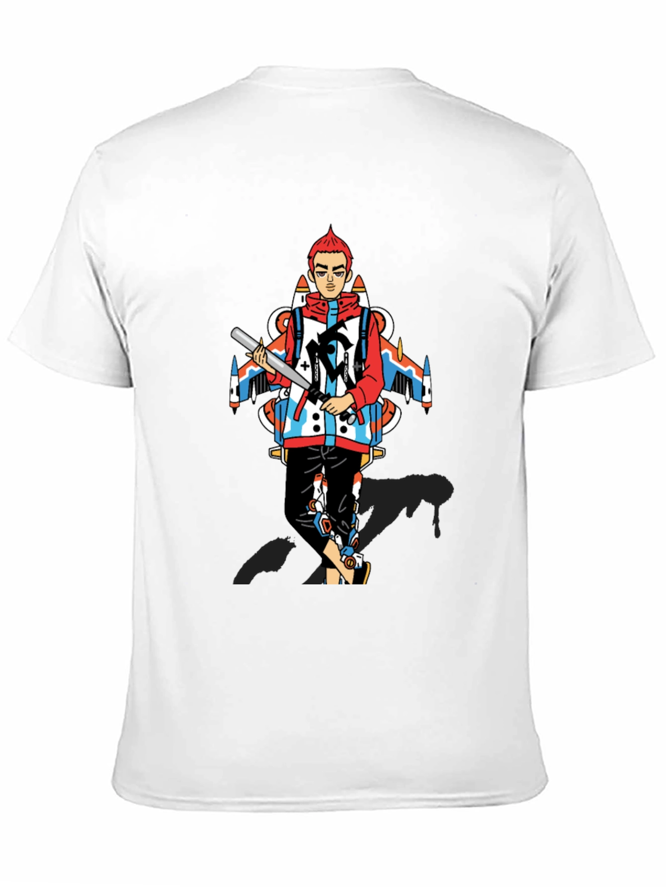 Edgy Graphic Print Crew Neck T-Shirt