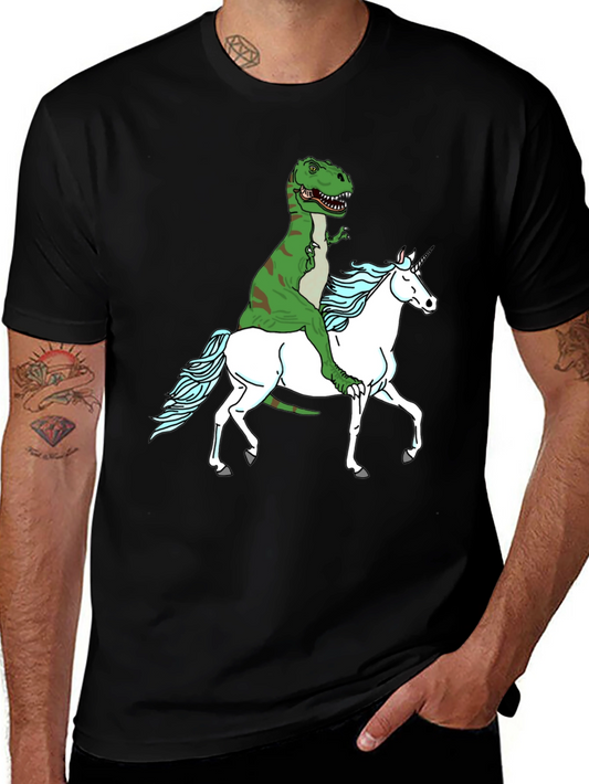 Dino Riding Unicorn Graphic Tee