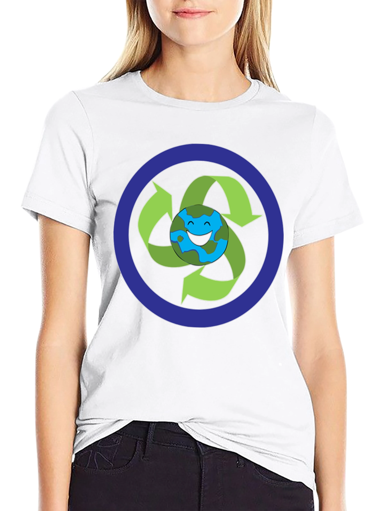 Eco-Friendly Earth Recycle Graphic T-Shirt