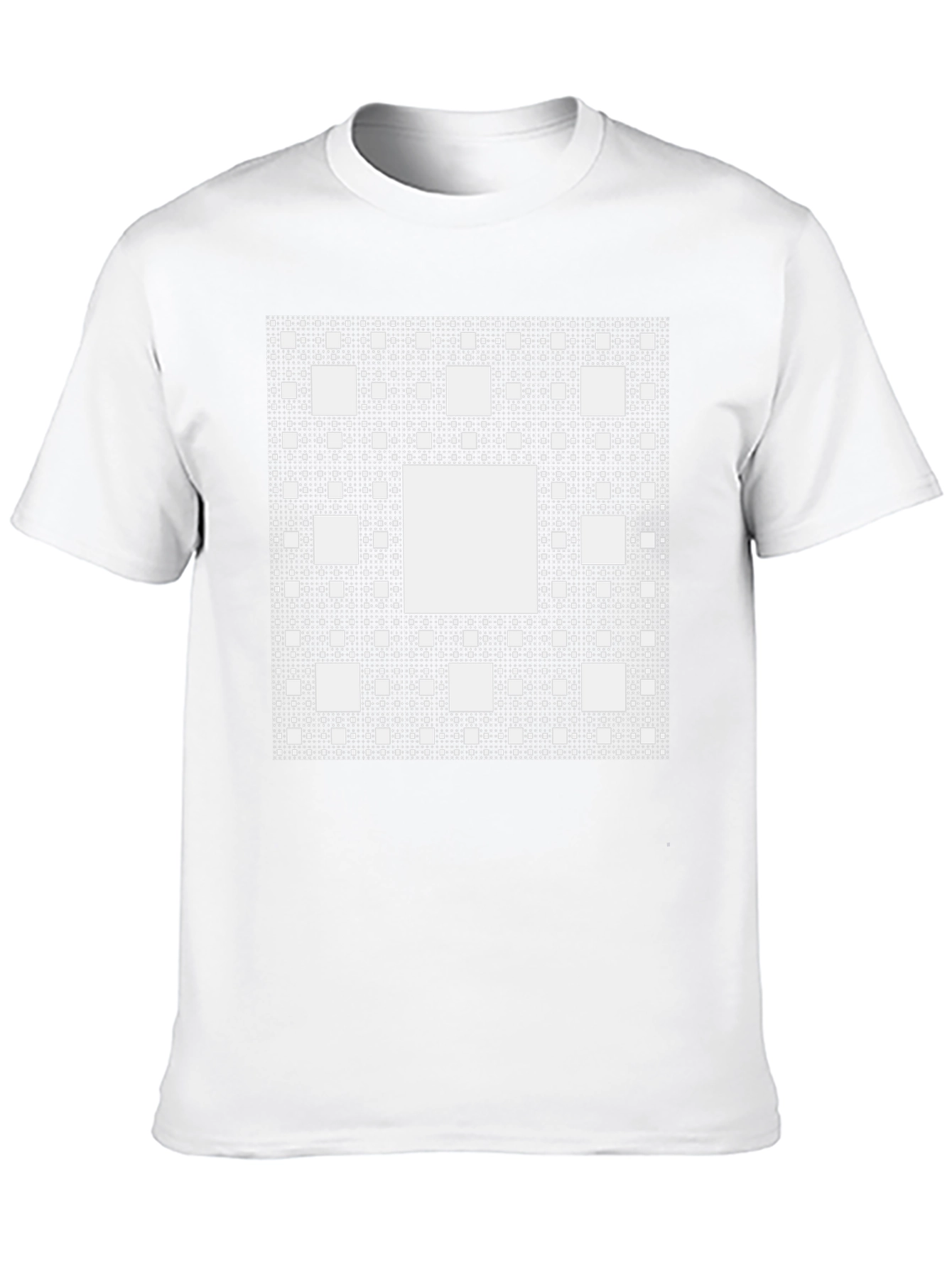 Sierpinski Carpet Black Tee - Geometric Fractal Design