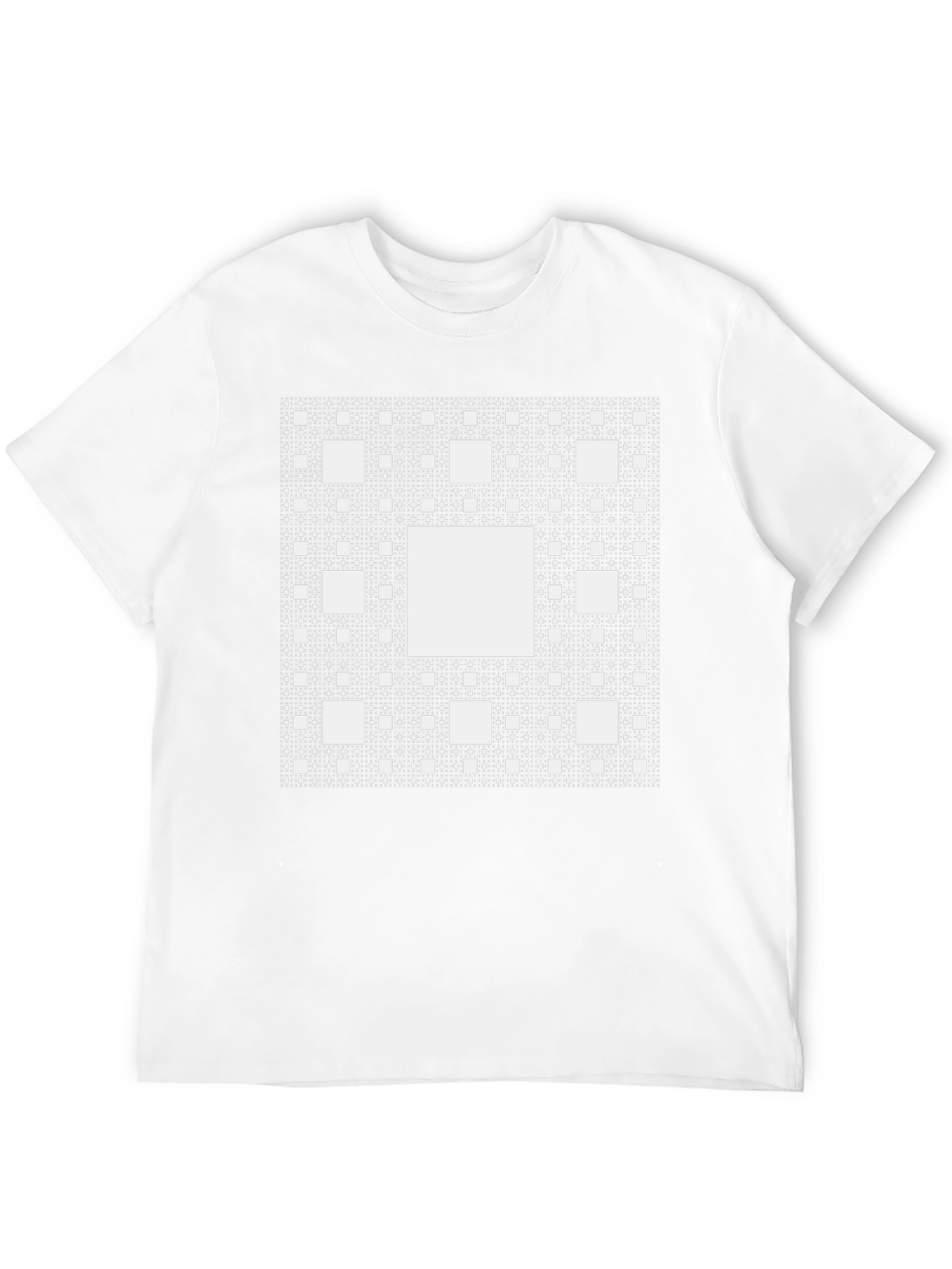 Sierpinski Carpet Black Tee - Geometric Fractal Design