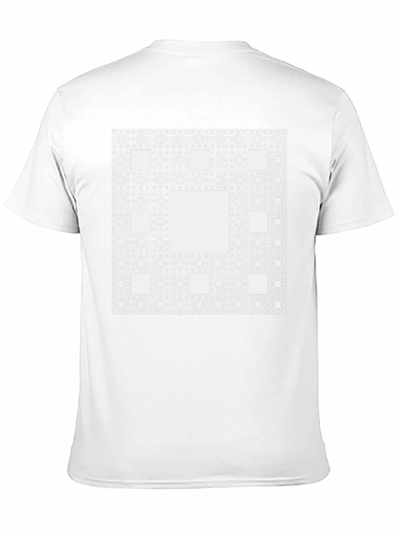 Sierpinski Carpet Black Tee - Geometric Fractal Design