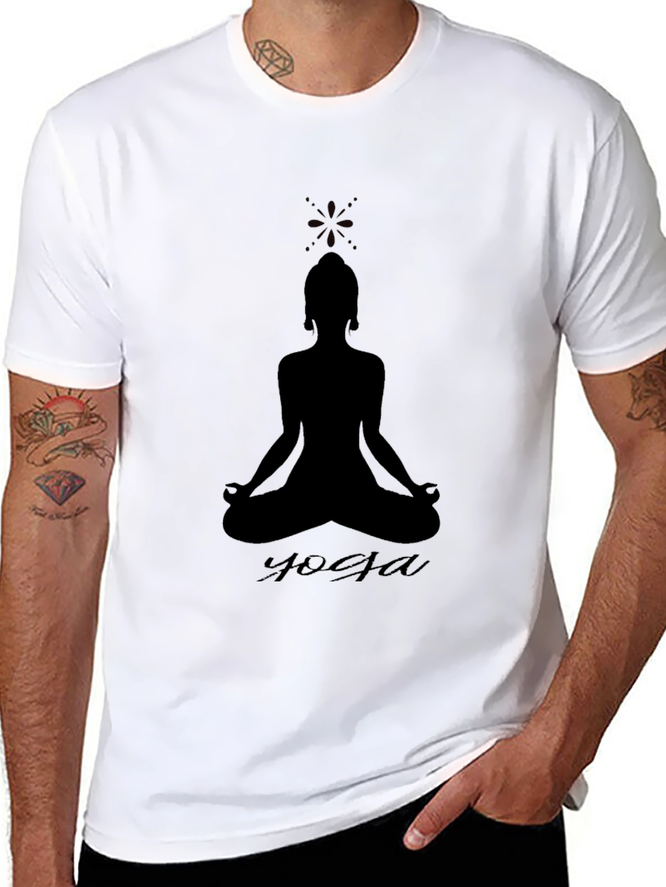 Yoga Silhouette Tee - Black Cotton Blend