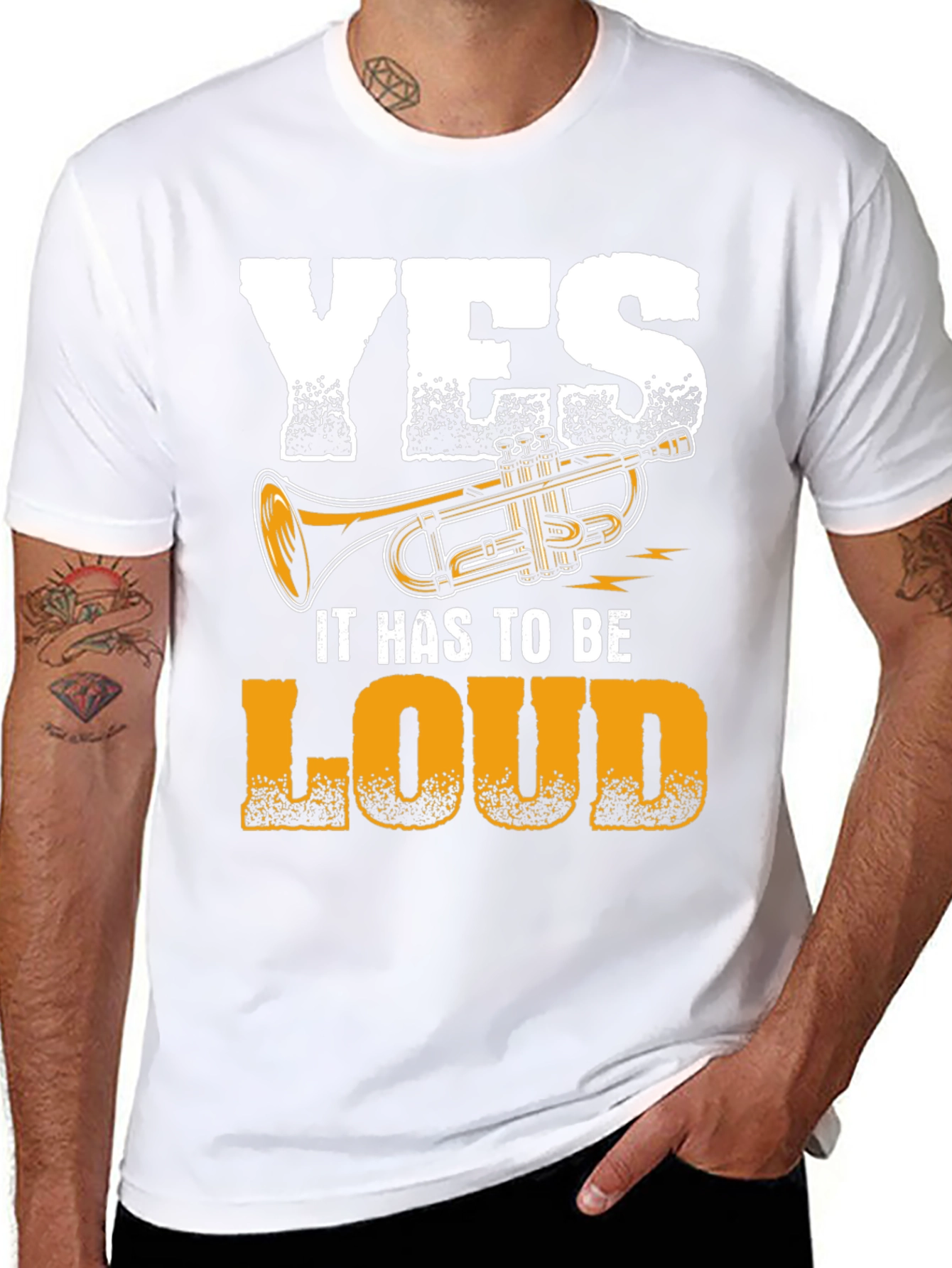 Yes It Has To Be Loud Trumpet Graphic Tee
