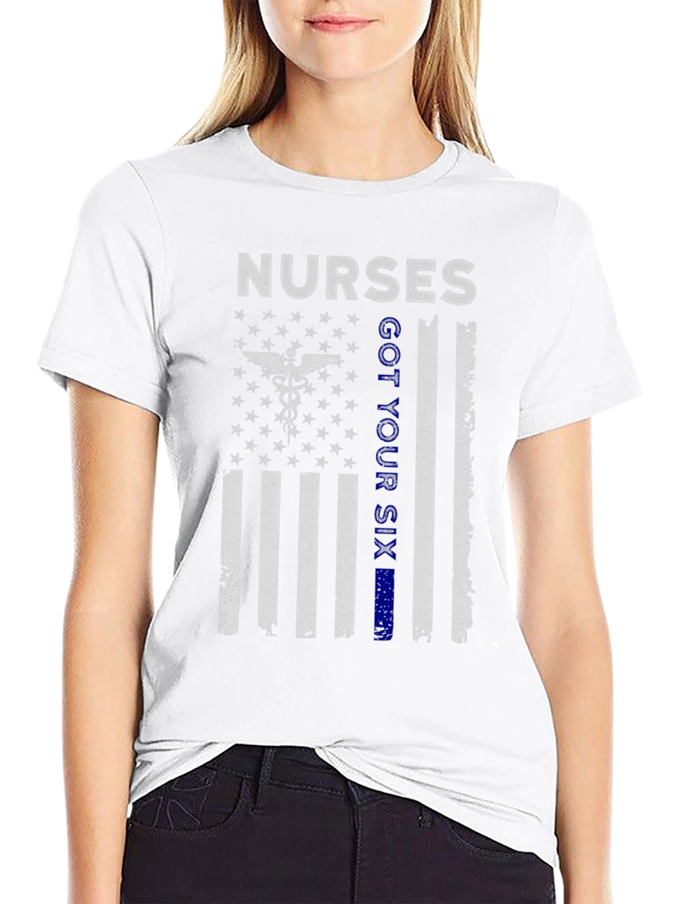 Nurses Got Your Six T-Shirt Patriotic Flag Graphic Tee
