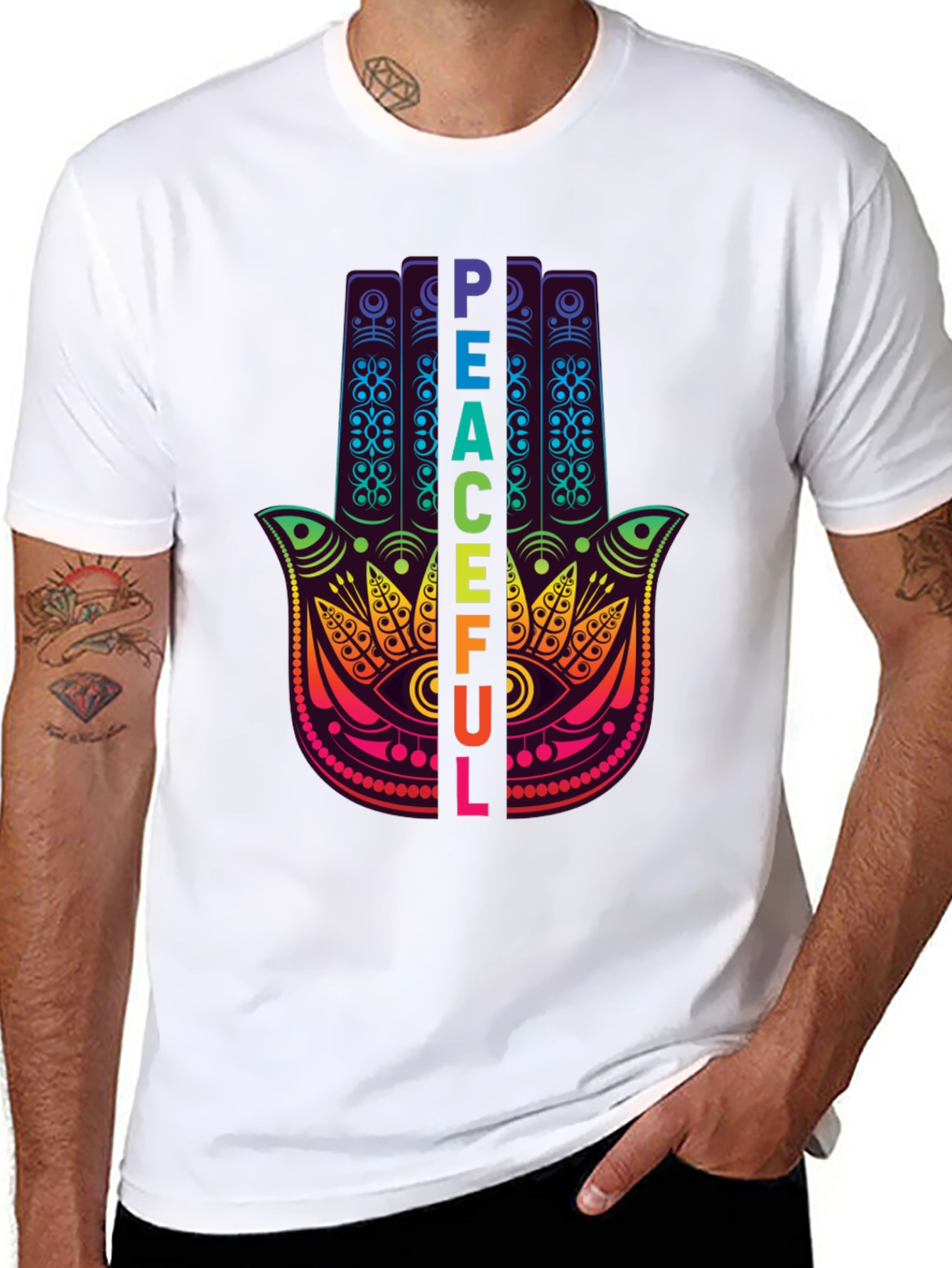 Peaceful Hamsa Hand Graphic T-Shirt