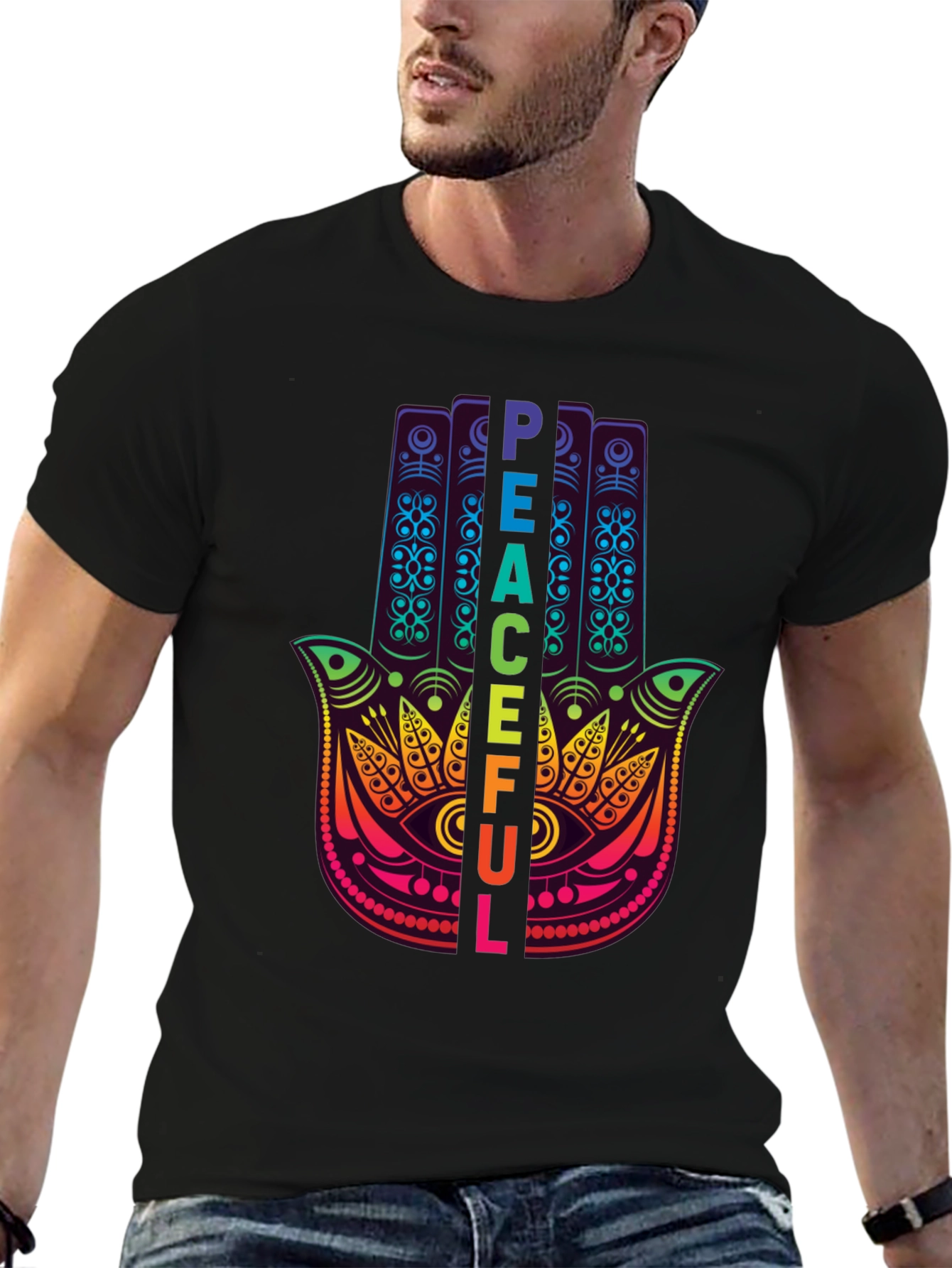Peaceful Hamsa Hand Graphic T-Shirt