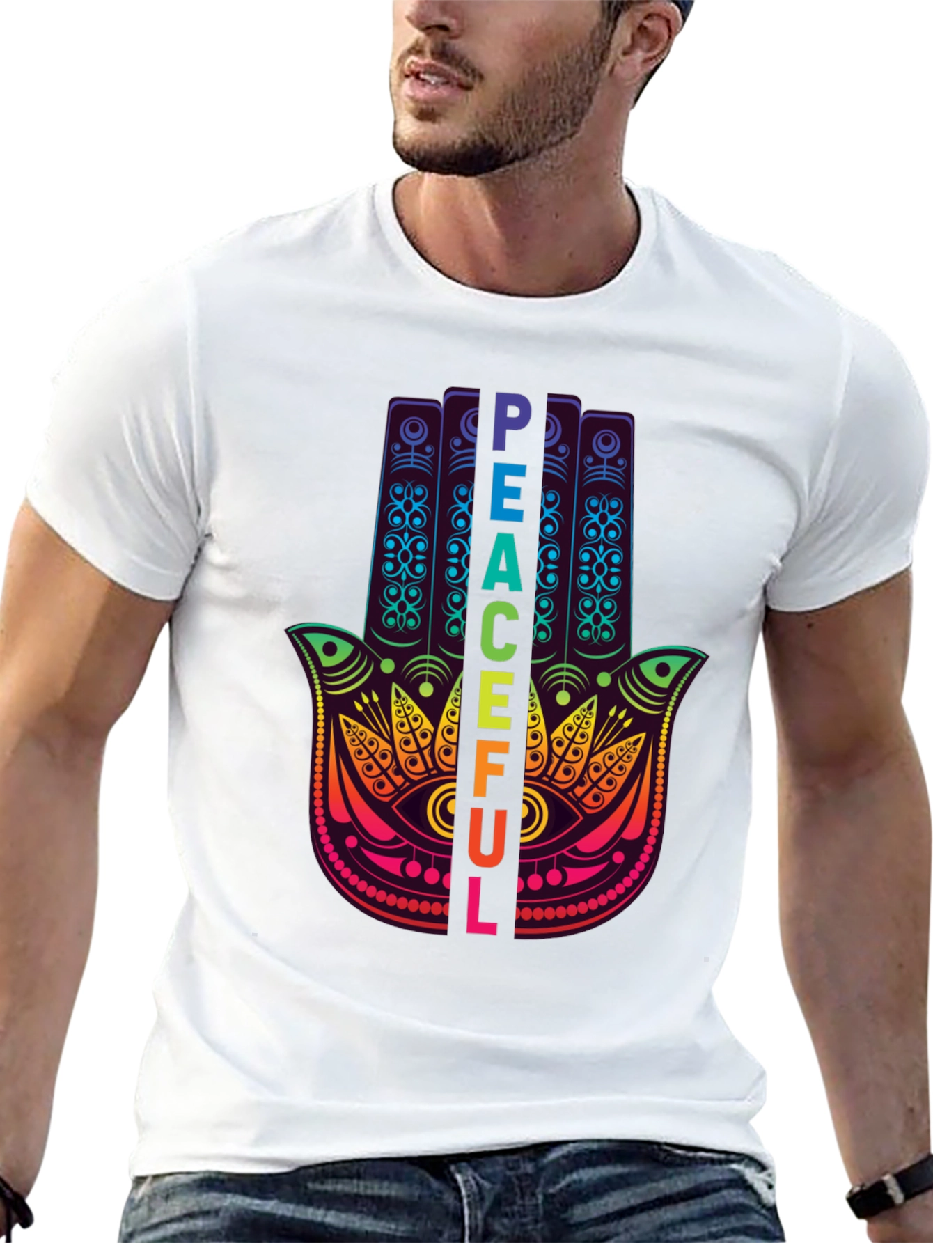 Peaceful Hamsa Hand Graphic T-Shirt