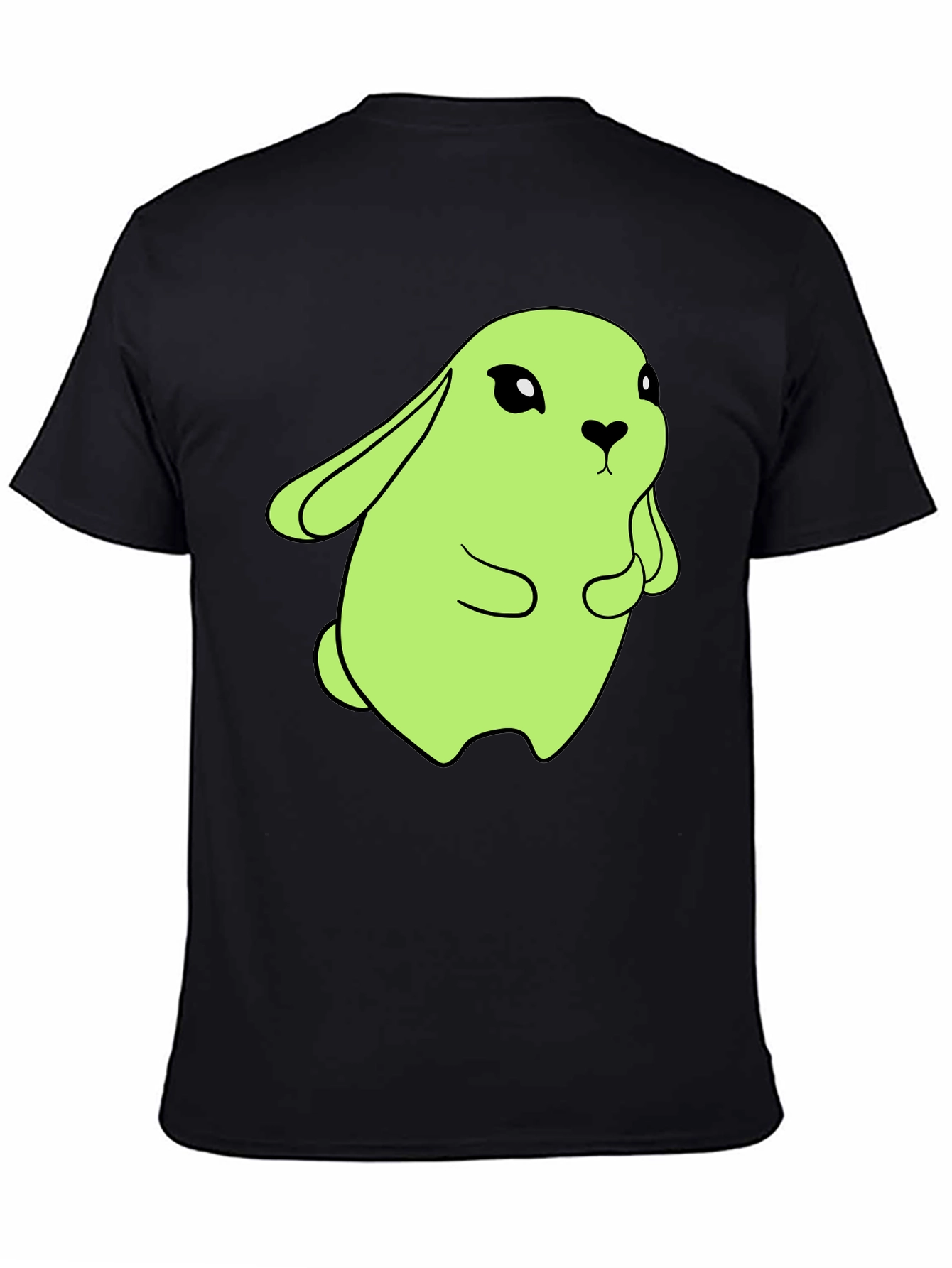Cute Green Bunny Graphic Tee - Soft Cotton Blend