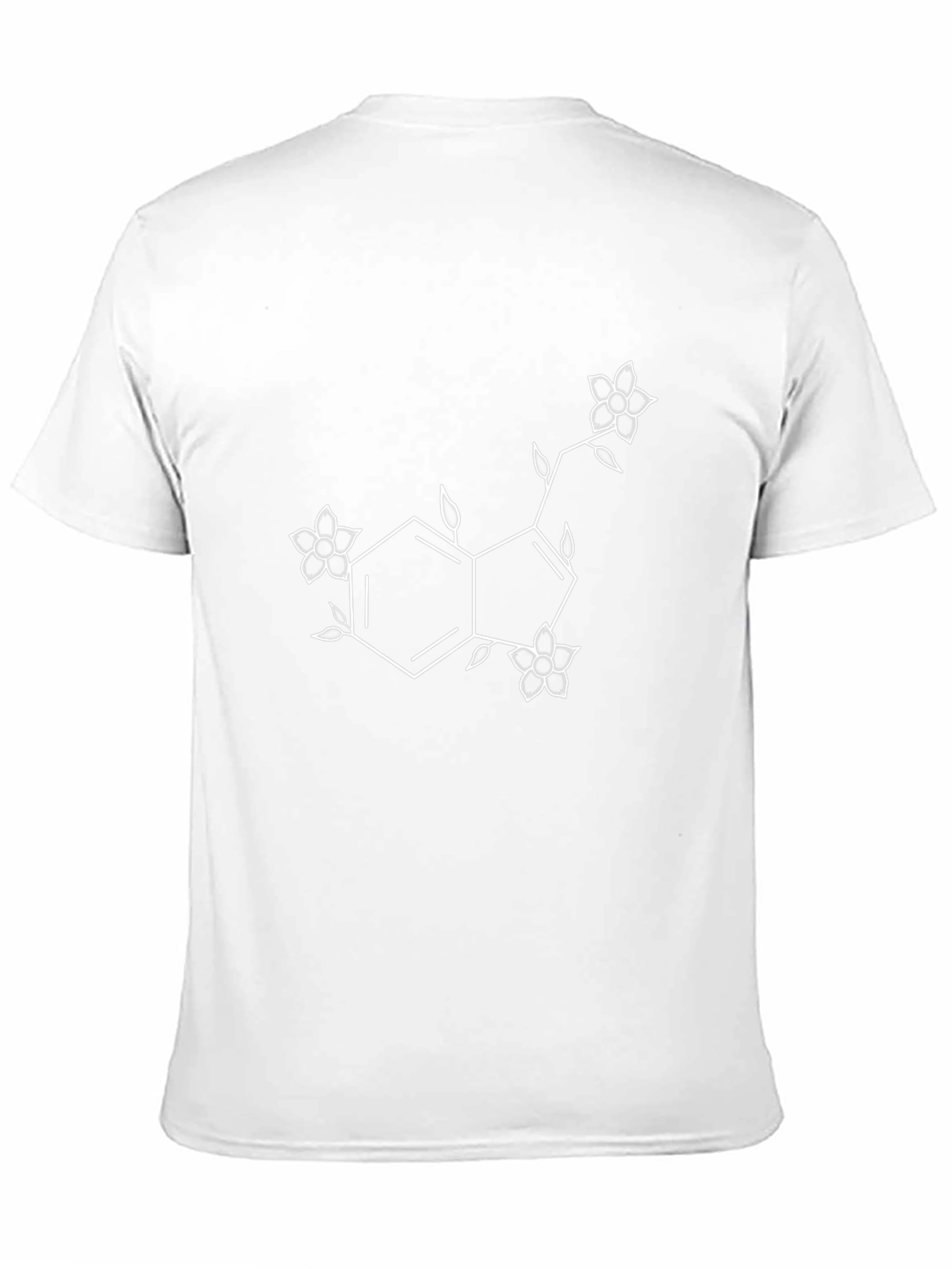 Floral Serotonin Molecule Graphic Tee - Black