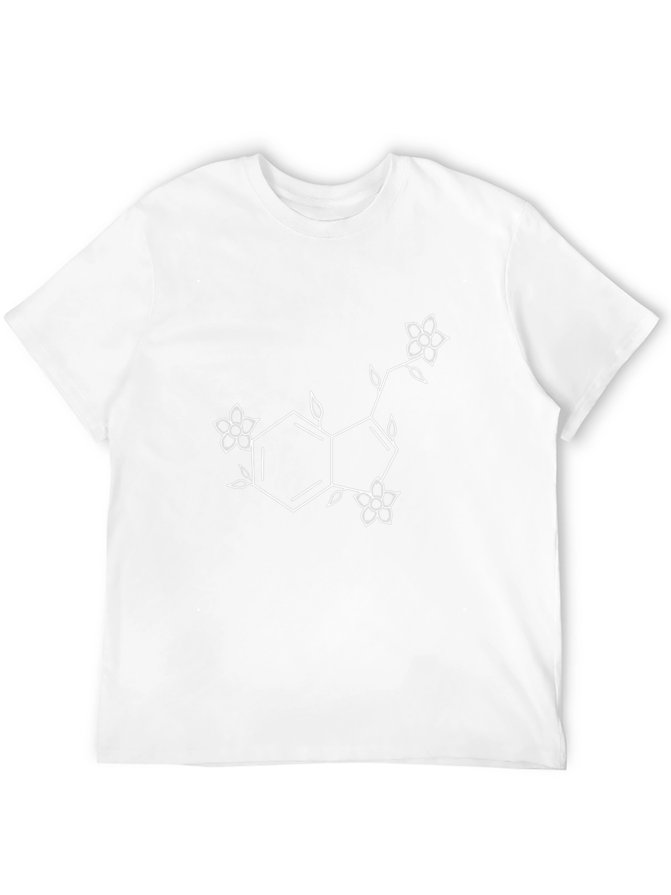 Floral Serotonin Molecule Graphic Tee - Black