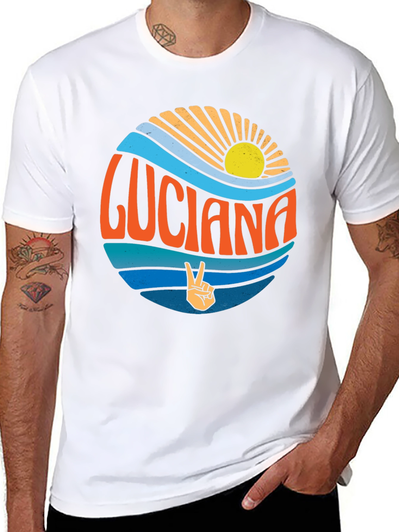 Luciana Retro Graphic Tee - Black Crew Neck T-Shirt