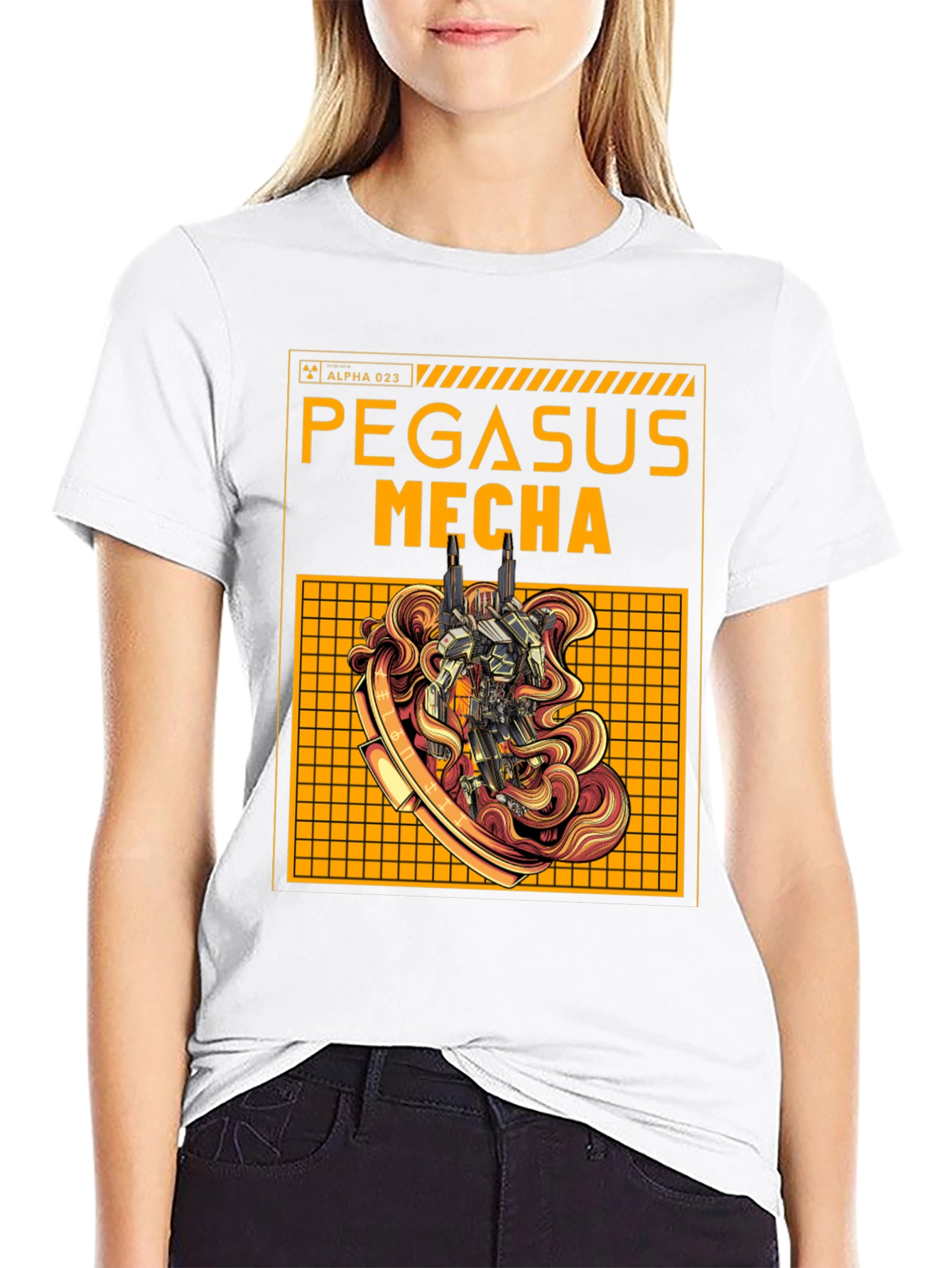 Pegasus Mecha Graphic Tee - Sci-Fi Robot T-Shirt