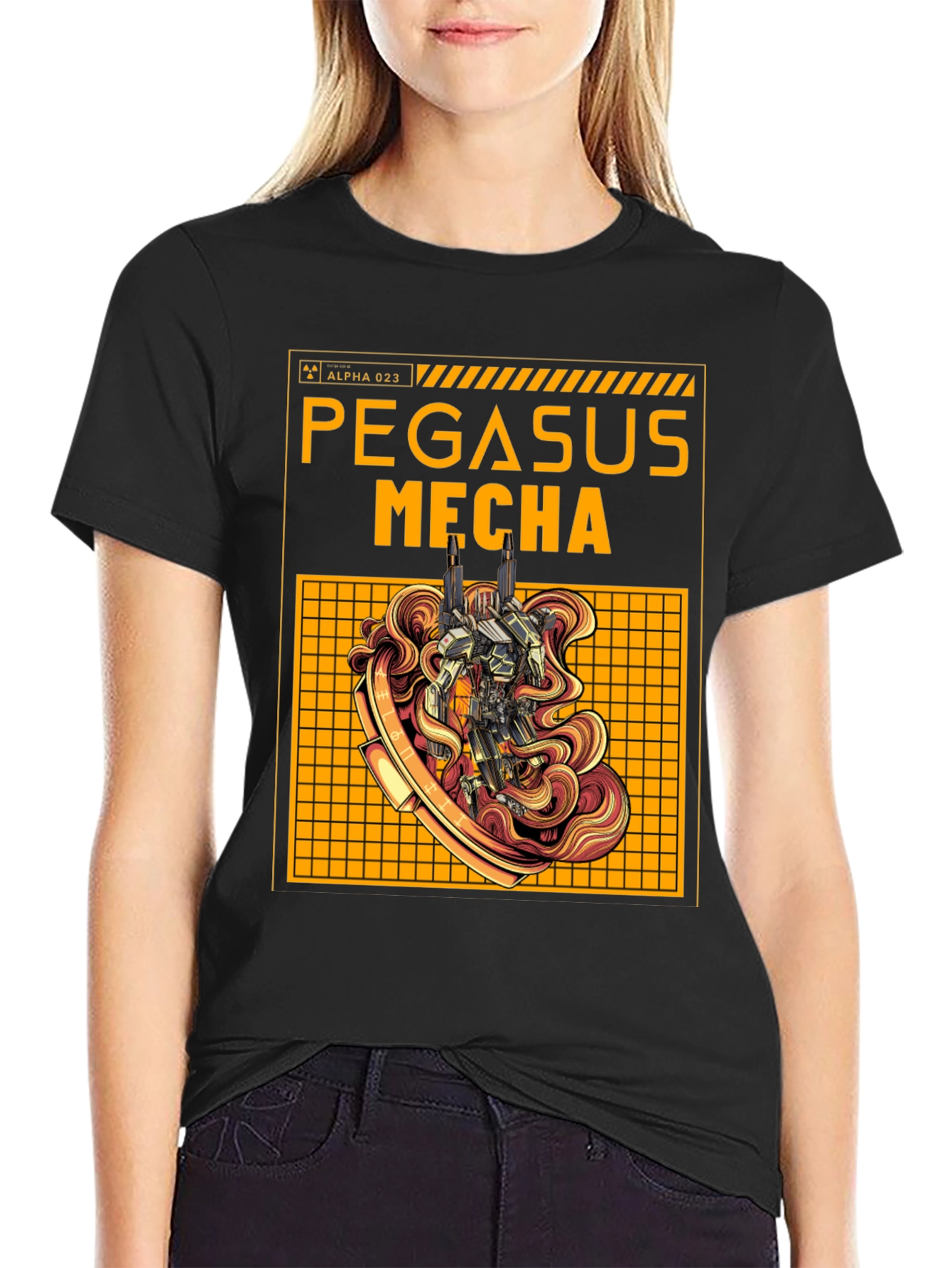 Pegasus Mecha Graphic Tee - Sci-Fi Robot T-Shirt