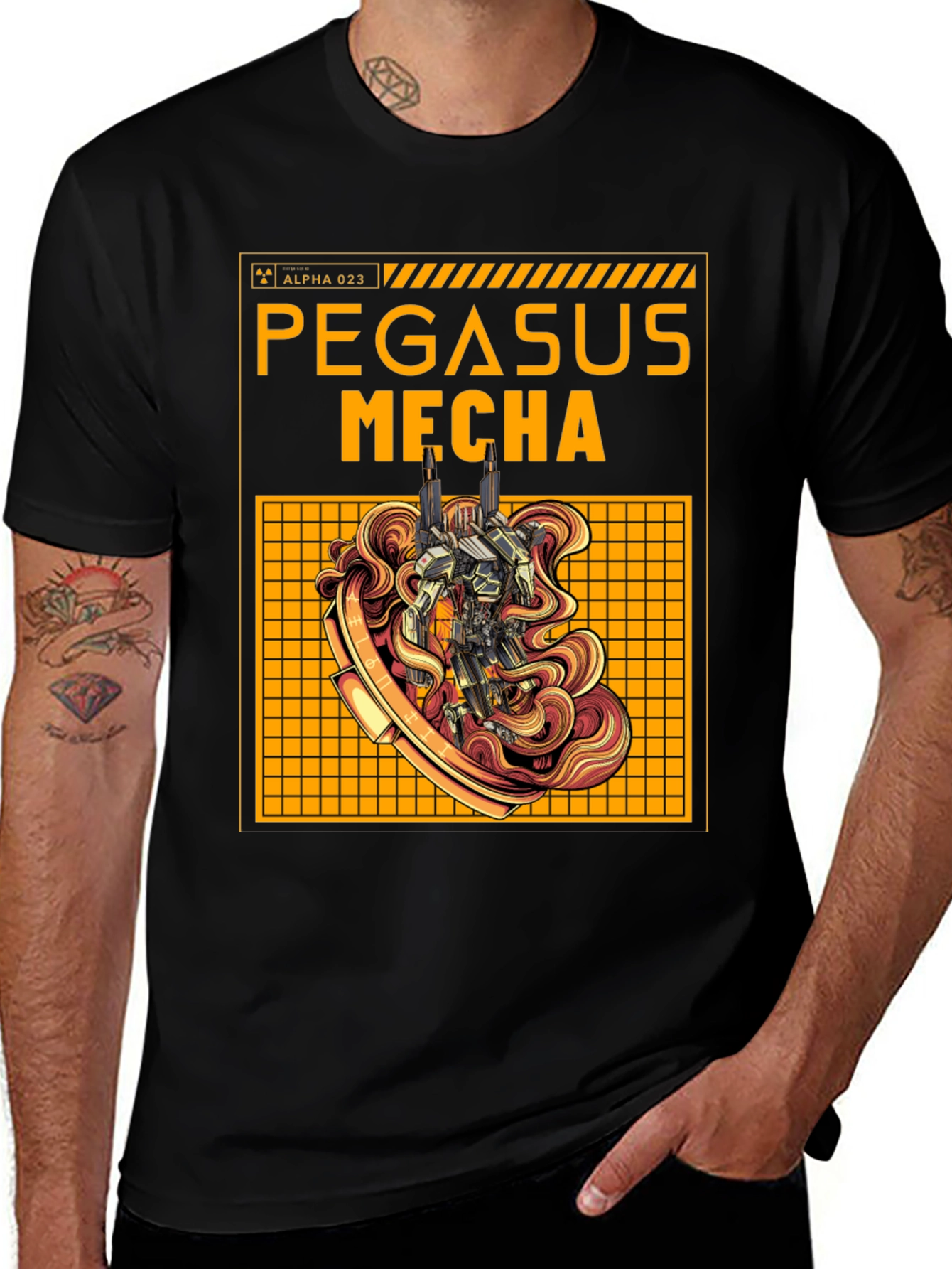Pegasus Mecha Graphic Tee - Sci-Fi Robot T-Shirt