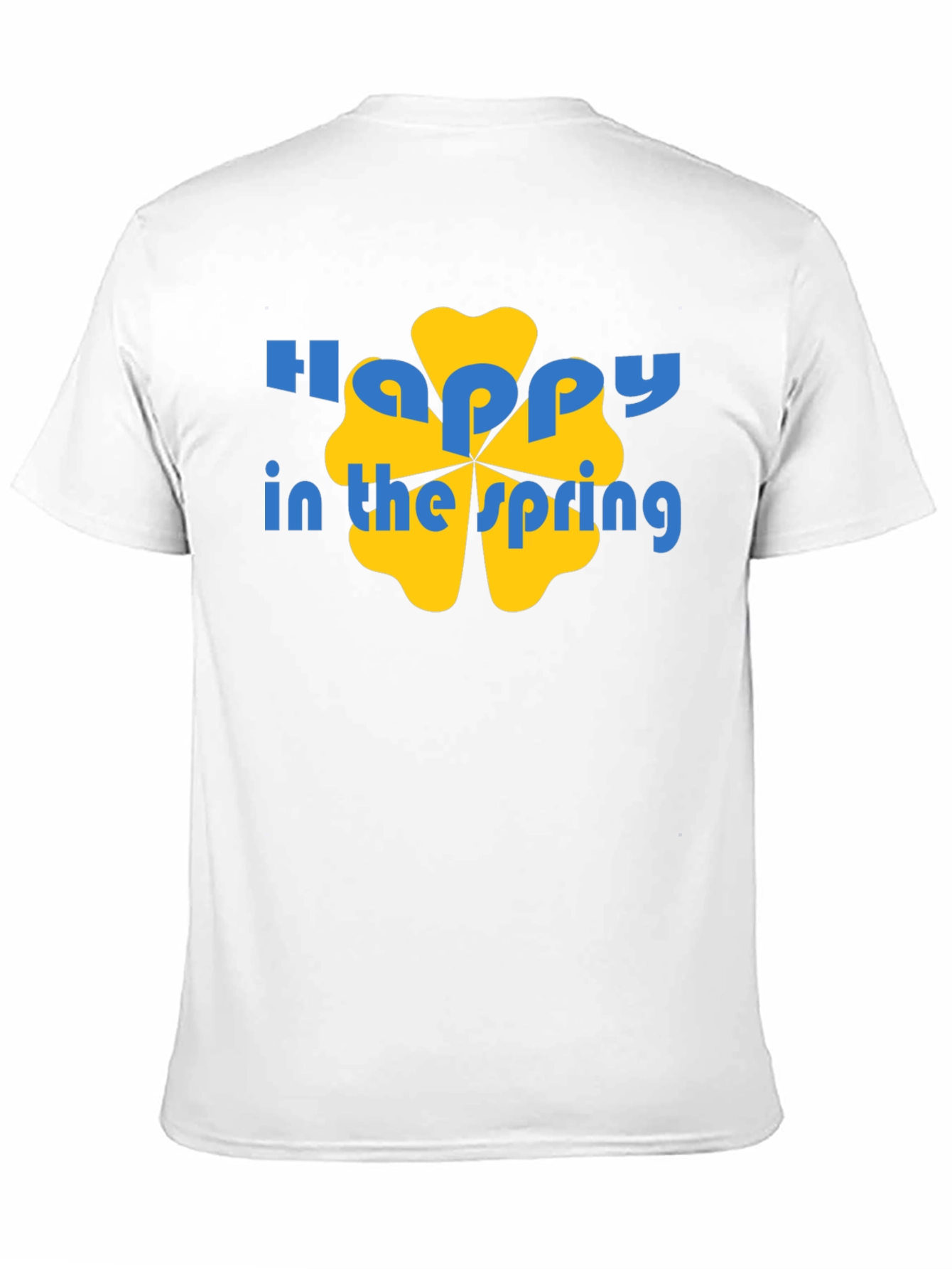 Happy Spring Graphic Tee - Black Cotton Casual Shirt