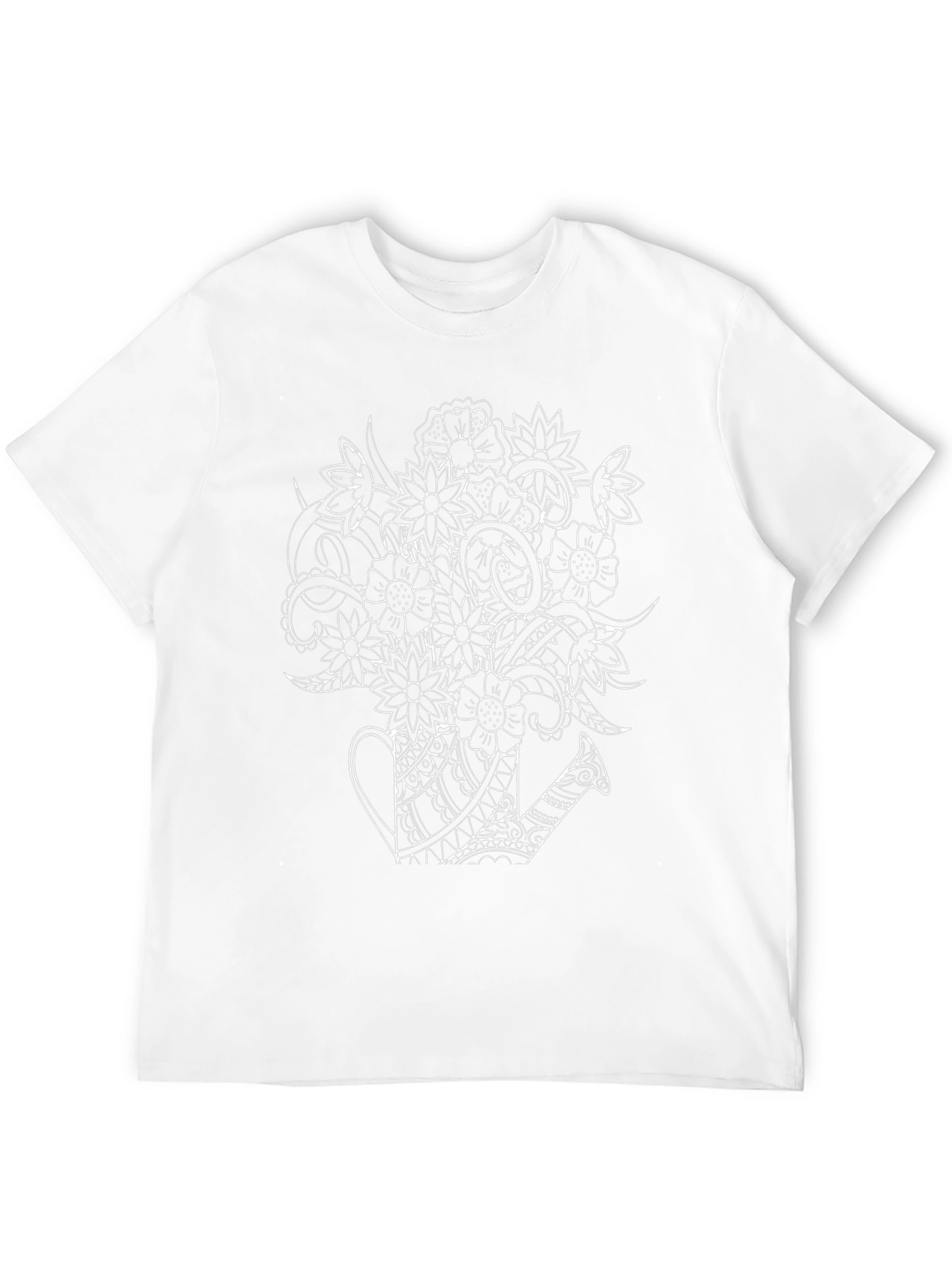 Floral Watering Can Graphic T-Shirt - Black