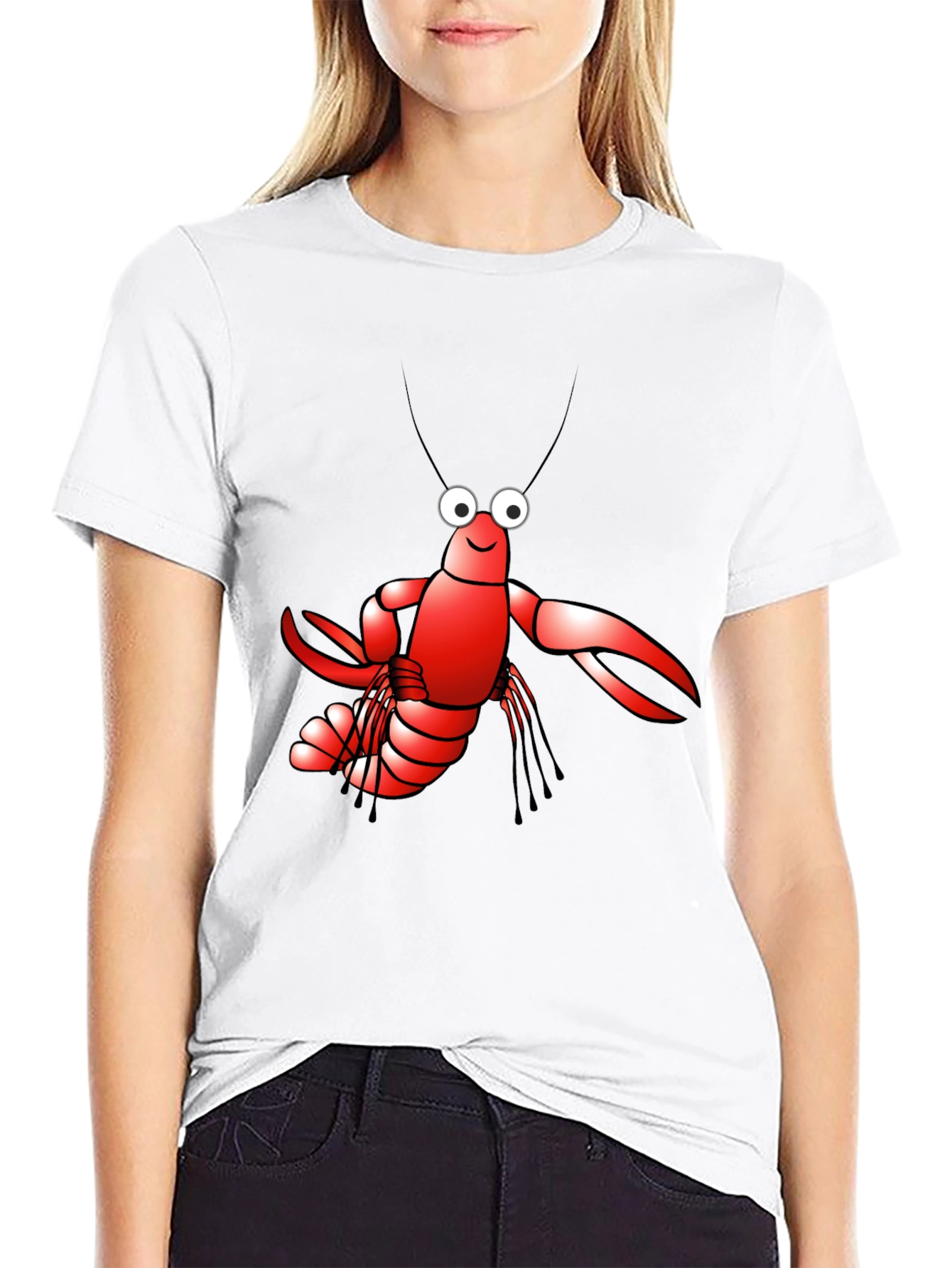 Lobster Graphic Tee - Black Cotton T-Shirt