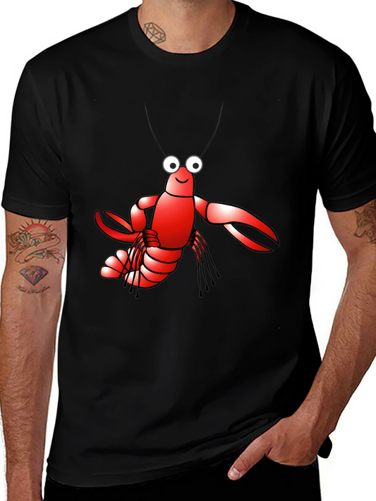 Lobster Graphic Tee - Black Cotton T-Shirt