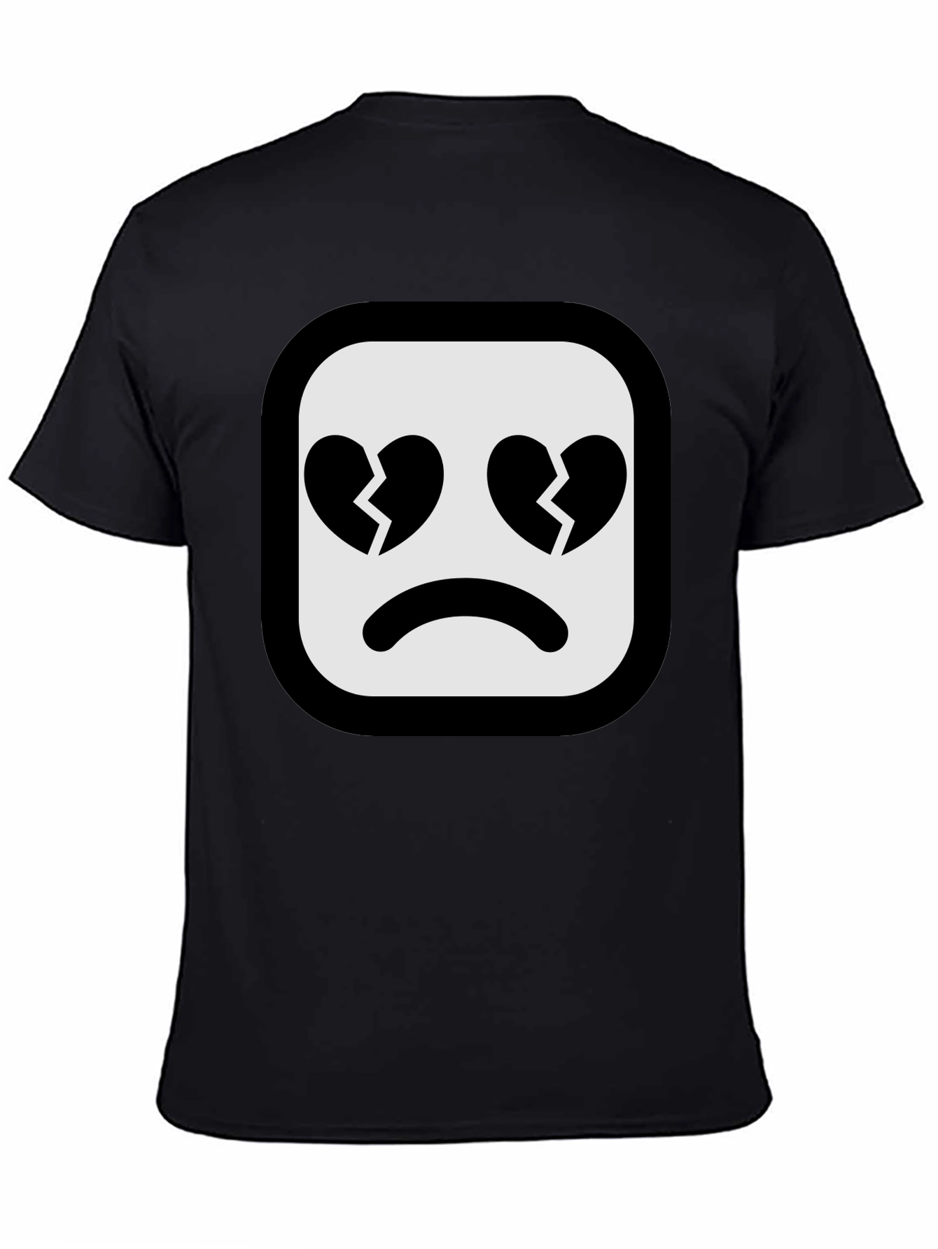 Broken Heart Emoji Black T-Shirt - Express Your Feelings!