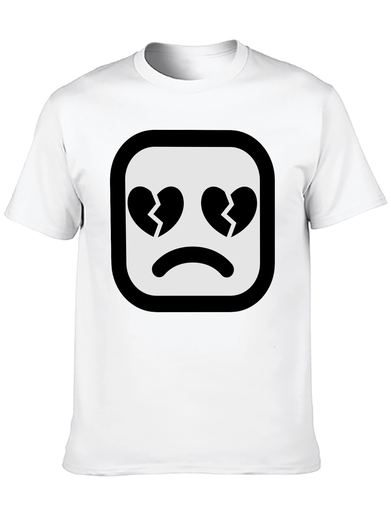 Broken Heart Emoji Black T-Shirt - Express Your Feelings!