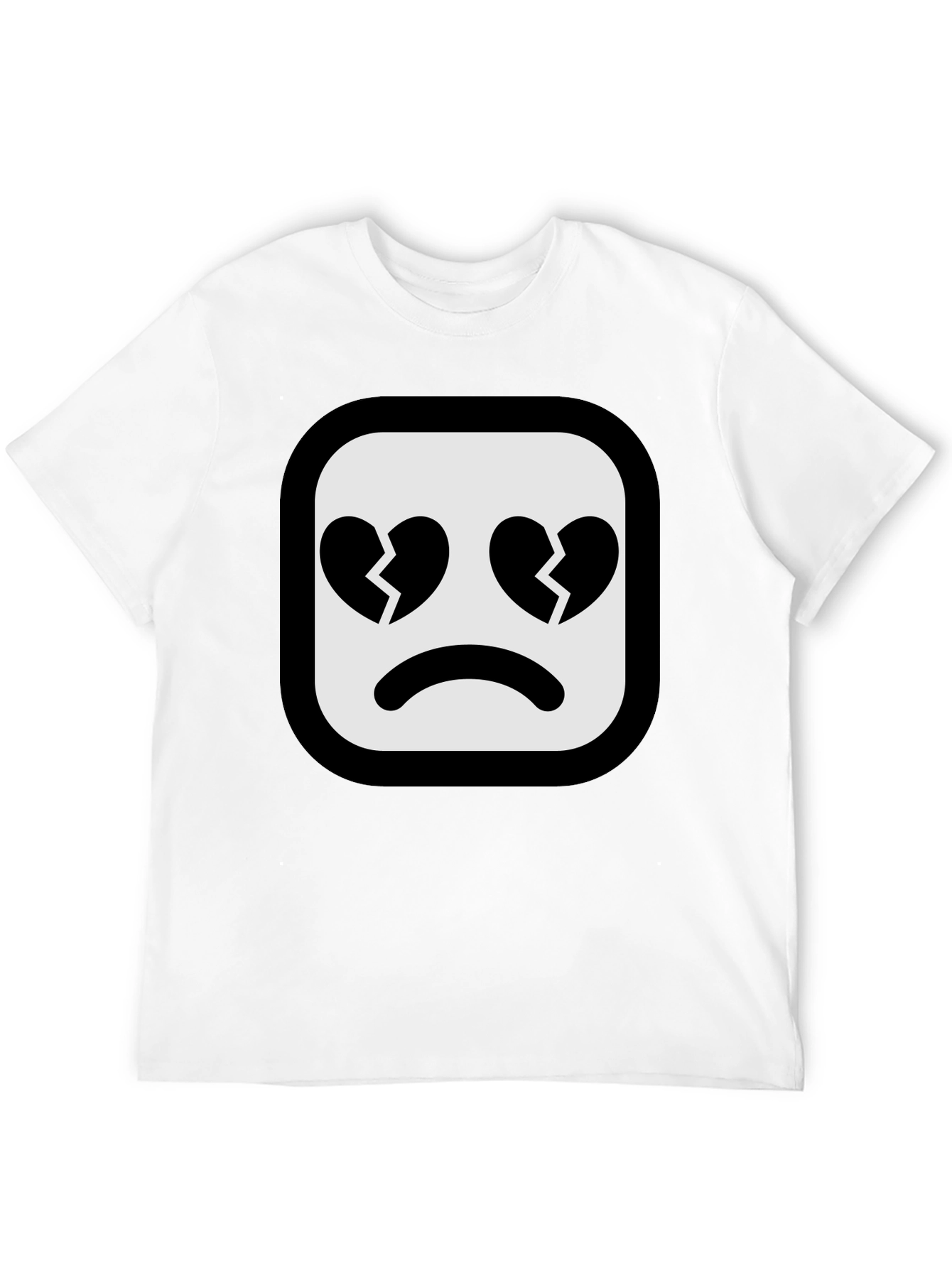 Broken Heart Emoji Black T-Shirt - Express Your Feelings!