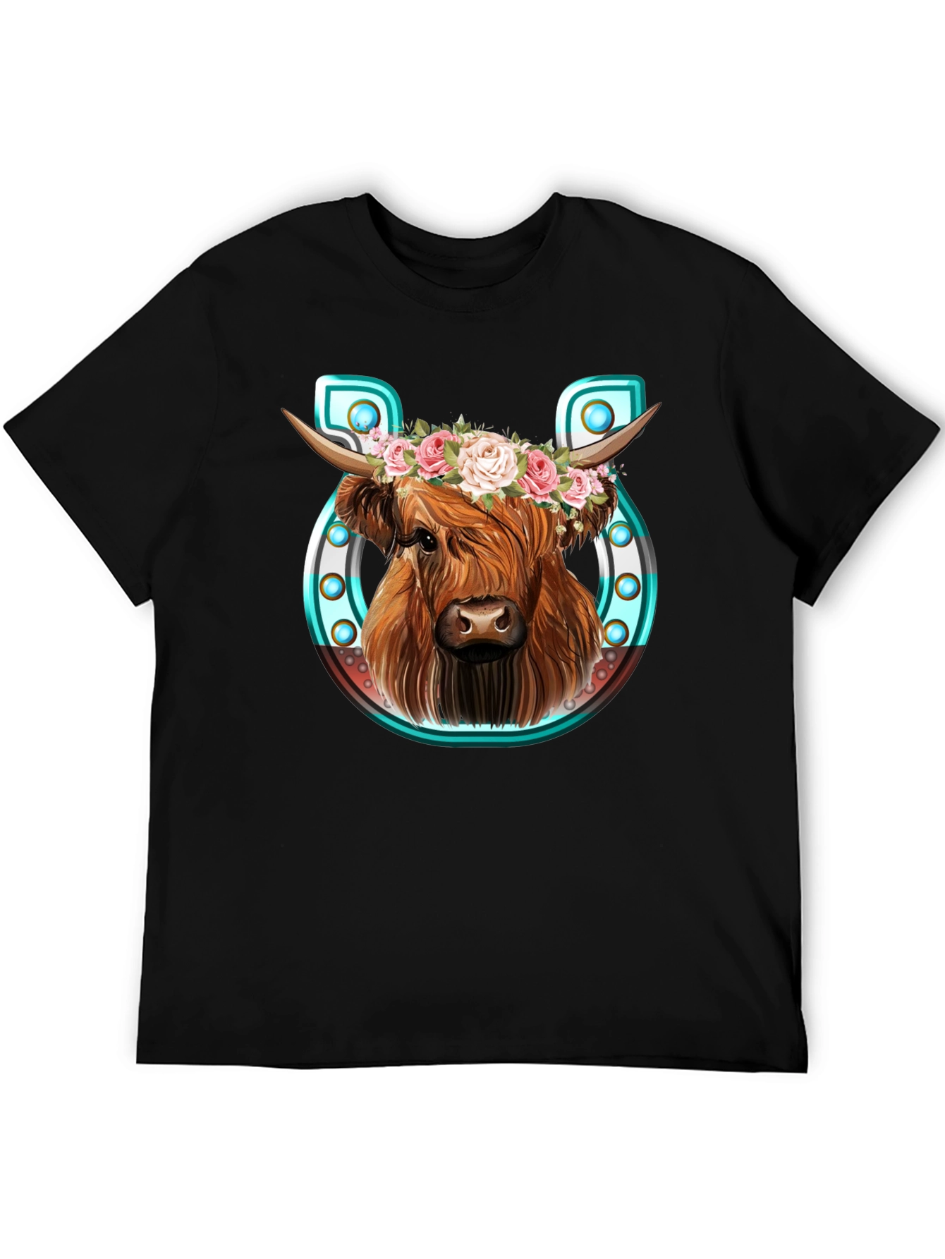 Highland Cow Flower Crown Graphic Tee