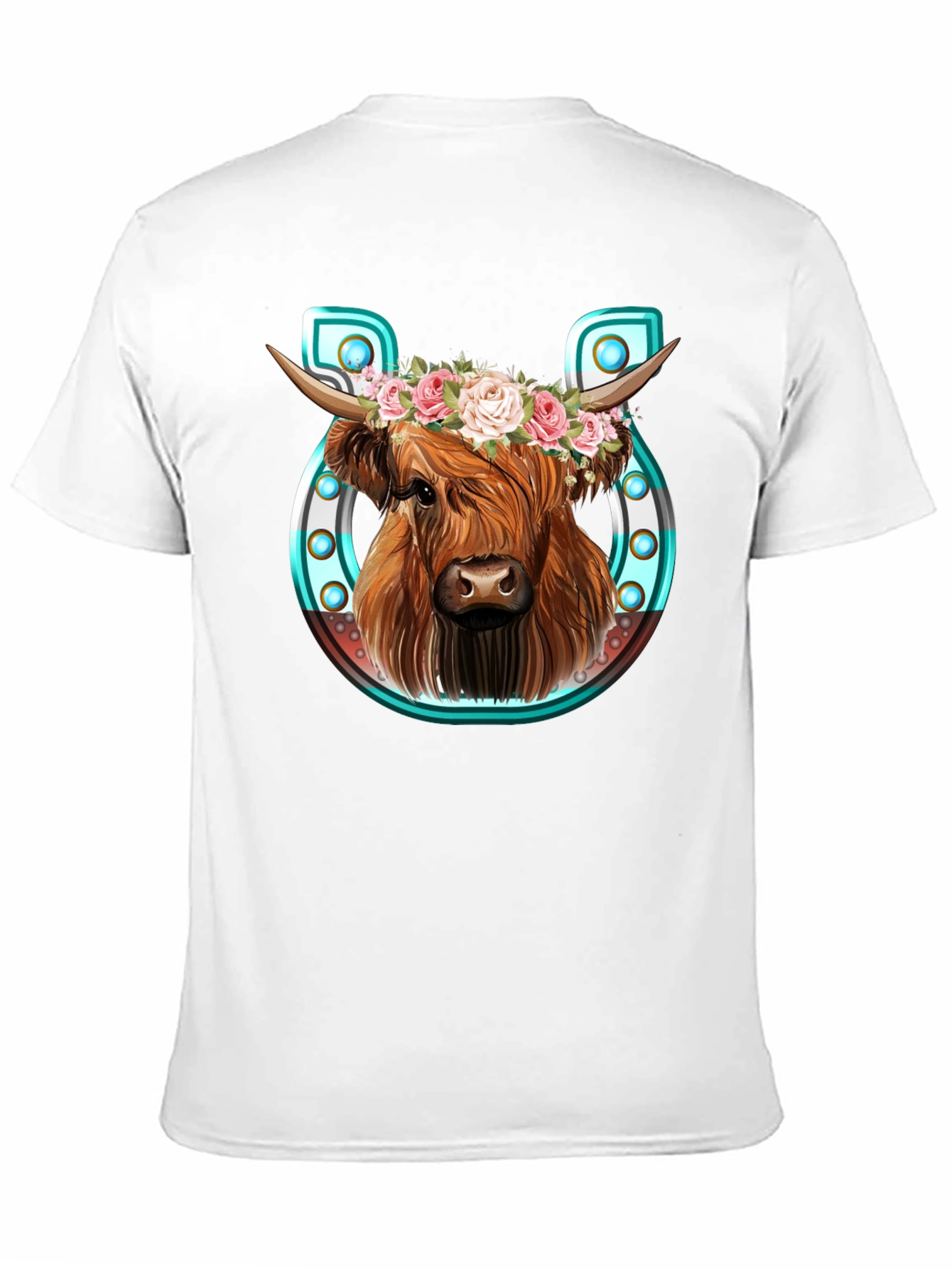 Highland Cow Flower Crown Graphic Tee
