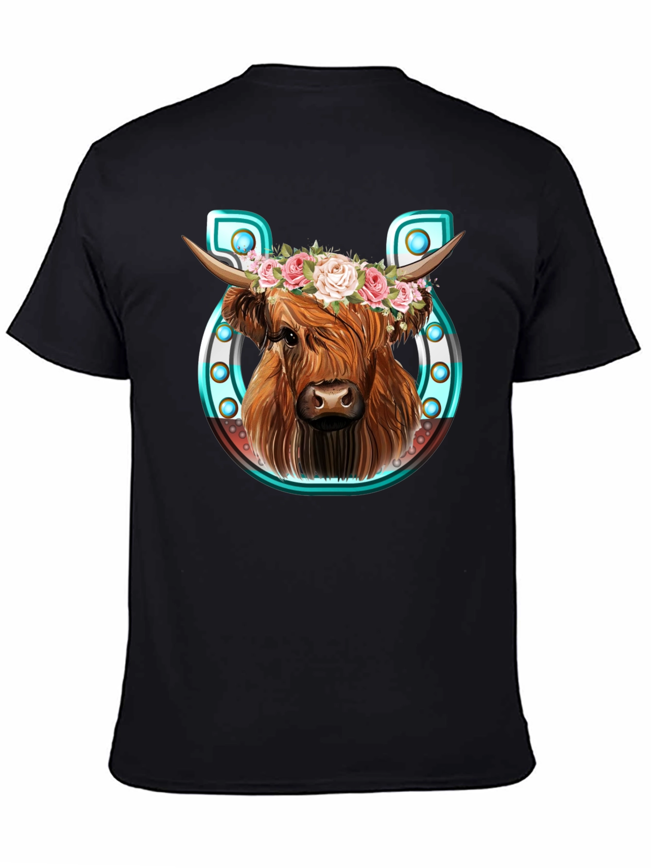 Highland Cow Flower Crown Graphic Tee