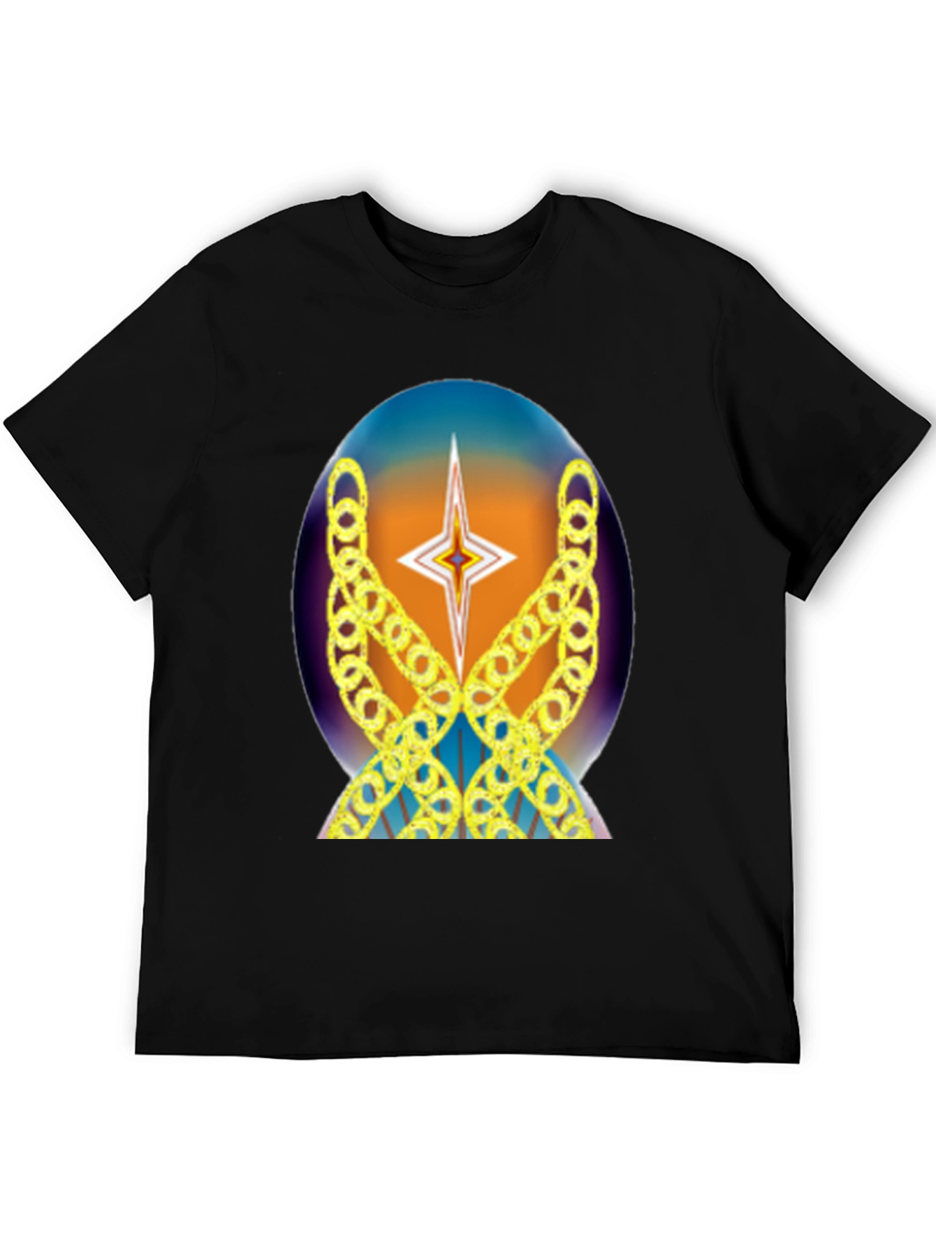 Star Chain Graphic Tee - Black Cotton Blend