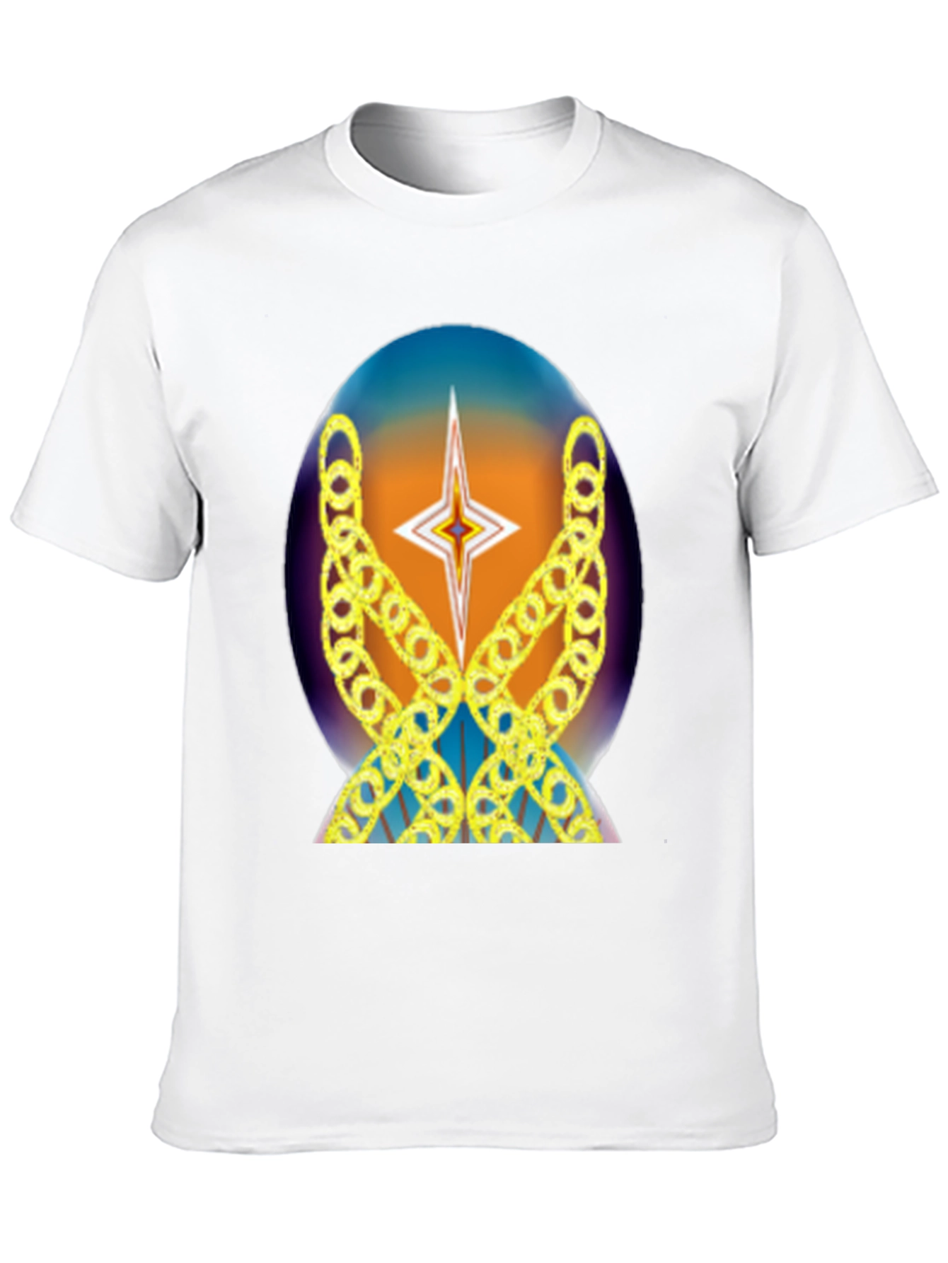 Star Chain Graphic Tee - Black Cotton Blend