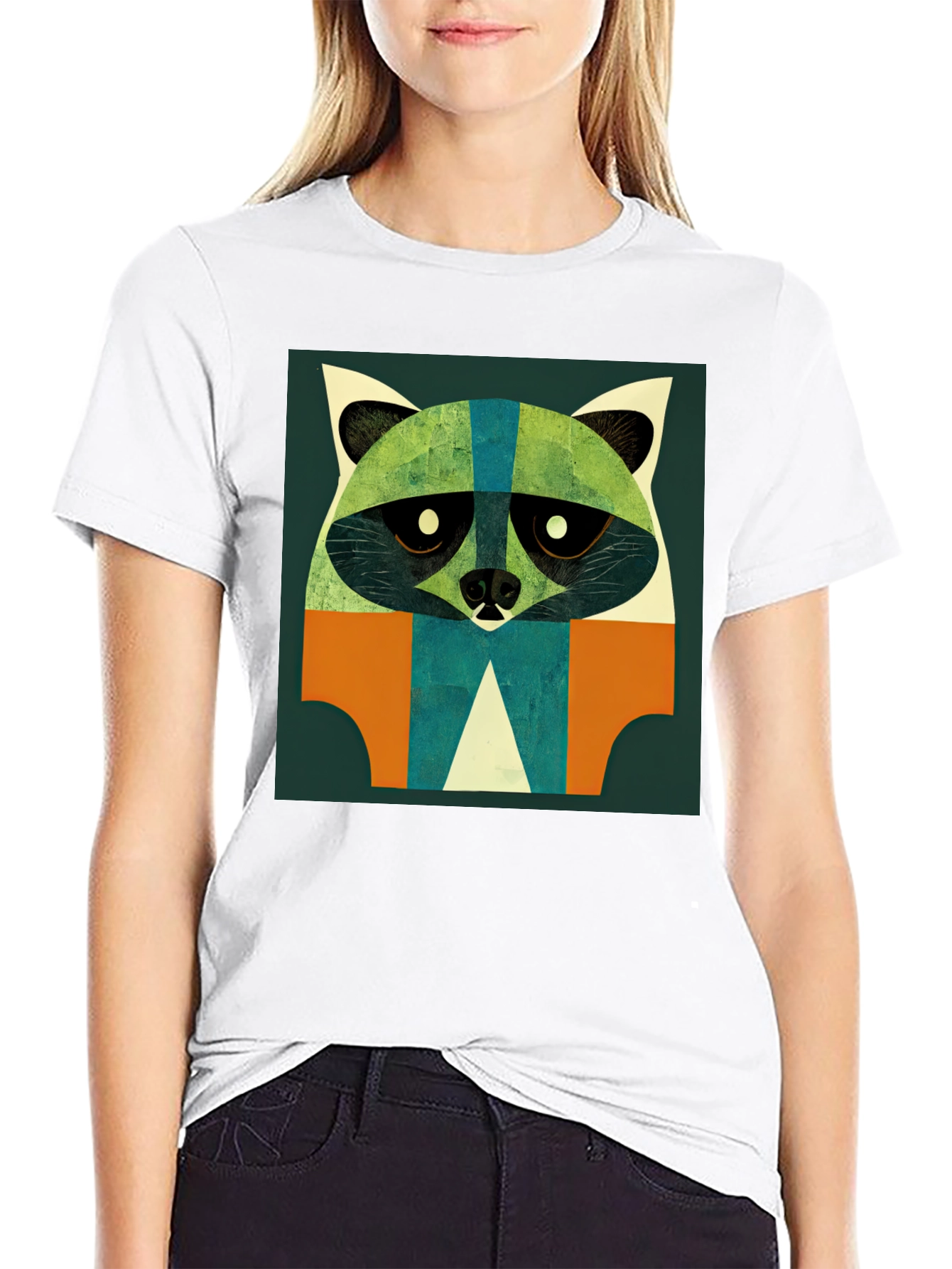 Abstract Raccoon Graphic T-Shirt - Modern Art Style
