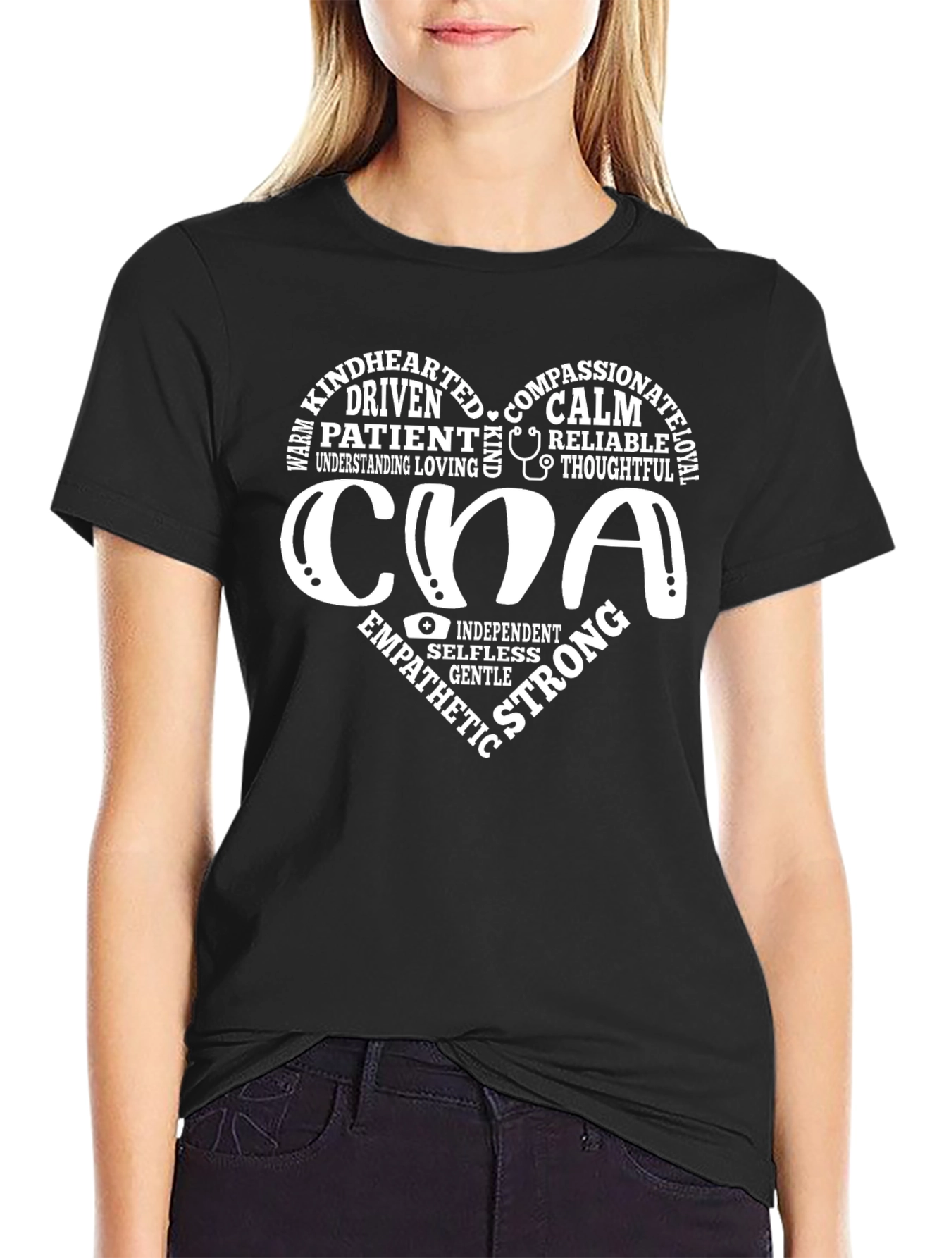 CNA Heart Graphic T-Shirt - Caring Professional Tee