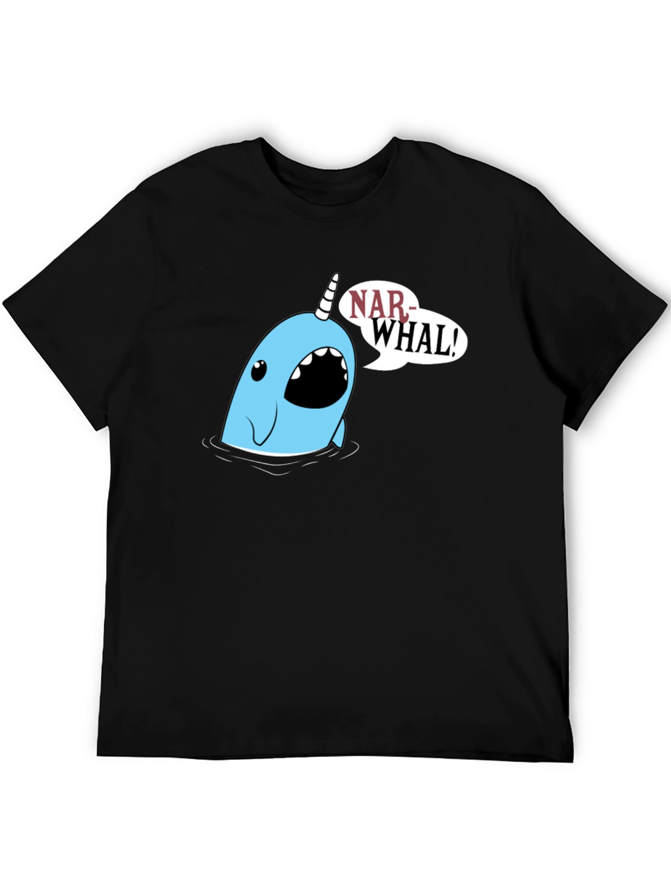 Narwhal Graphic Tee - Black Cotton T-Shirt