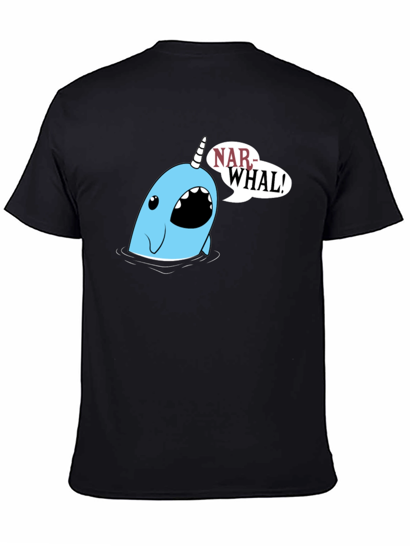 Narwhal Graphic Tee - Black Cotton T-Shirt