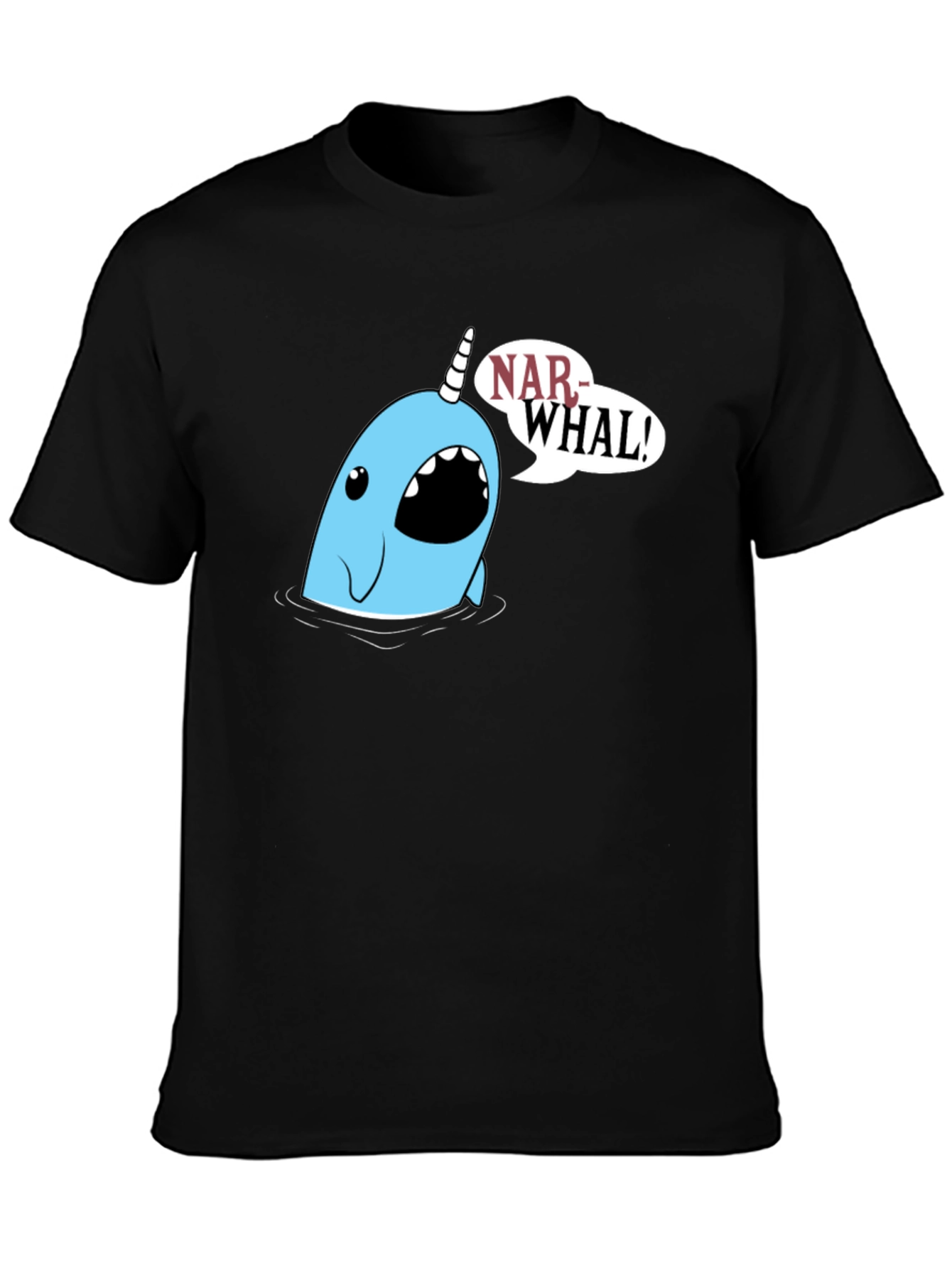 Narwhal Graphic Tee - Black Cotton T-Shirt