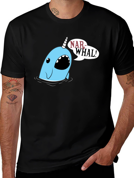 Narwhal Graphic Tee - Black Cotton T-Shirt