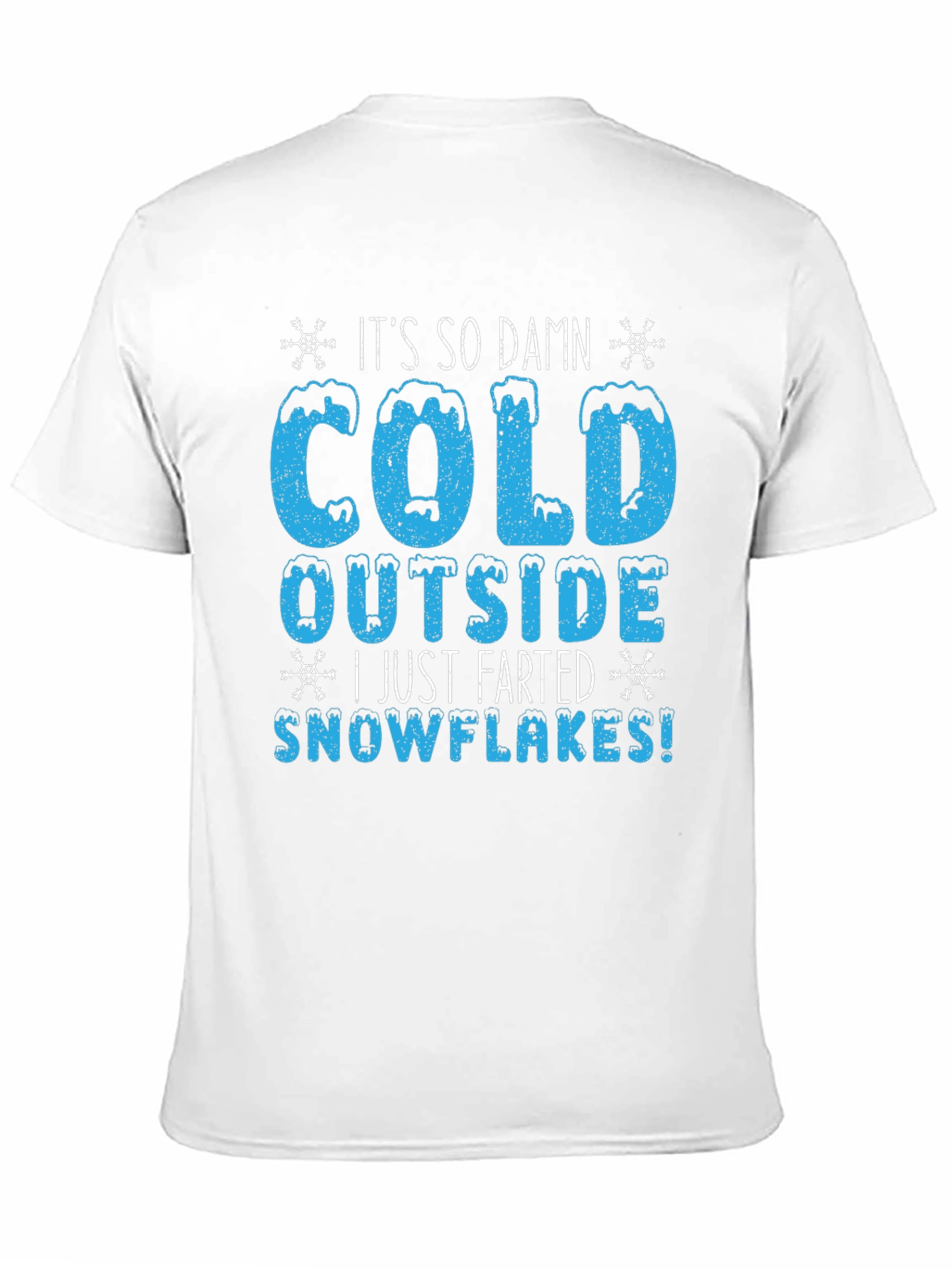Funny Winter Cold Farted Snowflakes Graphic T-Shirt
